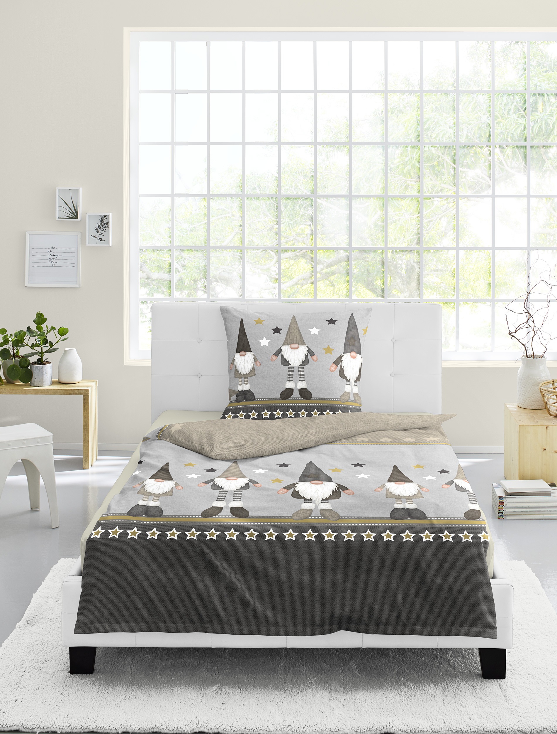 BIERBAUM Bettwäsche "4104" 2 Stk. Mako-Satin und Biber, 100% Baumwolle, pfl günstig online kaufen