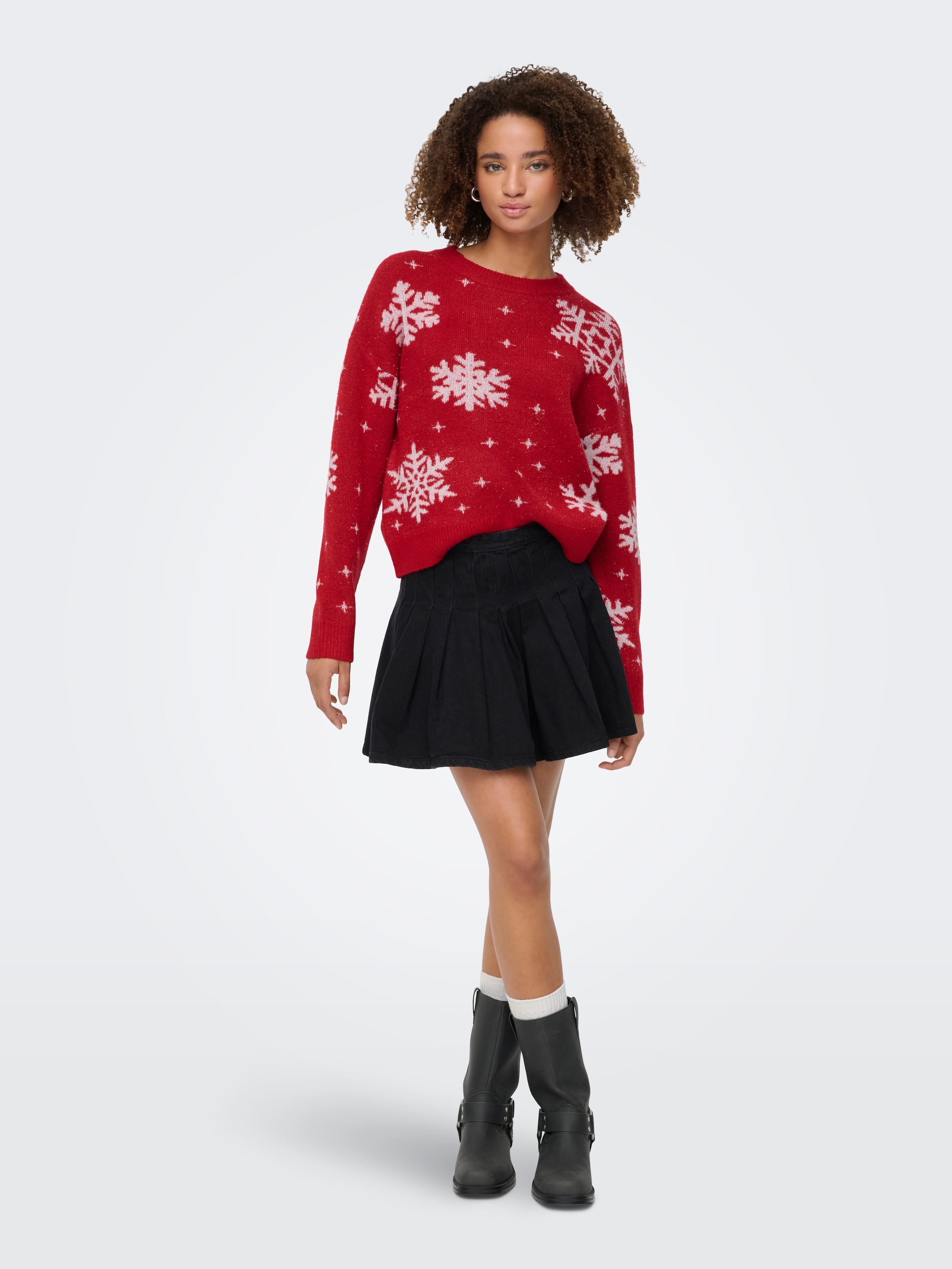 ONLY Weihnachtspullover »ONLXMAS ROLFA LS ONECK SNOWFLAKES KNT«