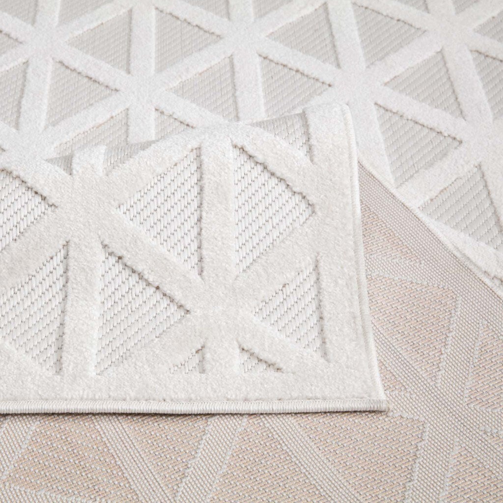 Carpet City Teppich »In-& Outdoorteppich Santorini 446, 3D-Effekt, Geo-Muster«, rechteckig, 5 mm Höhe, Wetterfest & UV-beständig für Terrasse, Balkon, Küche, Flur