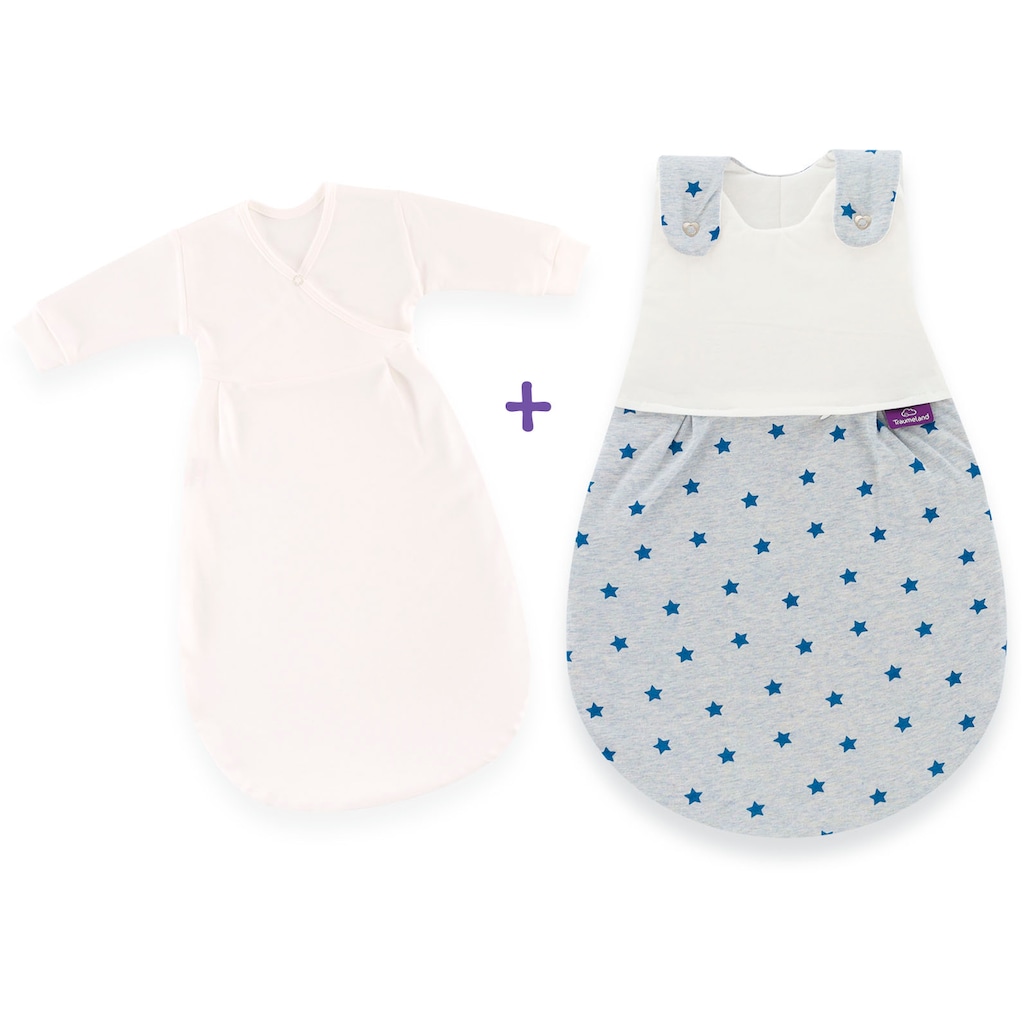 Träumeland Babyschlafsack »2tlg. Set LIEBMICH, Design Sternentraum blau«, (2 tlg.)