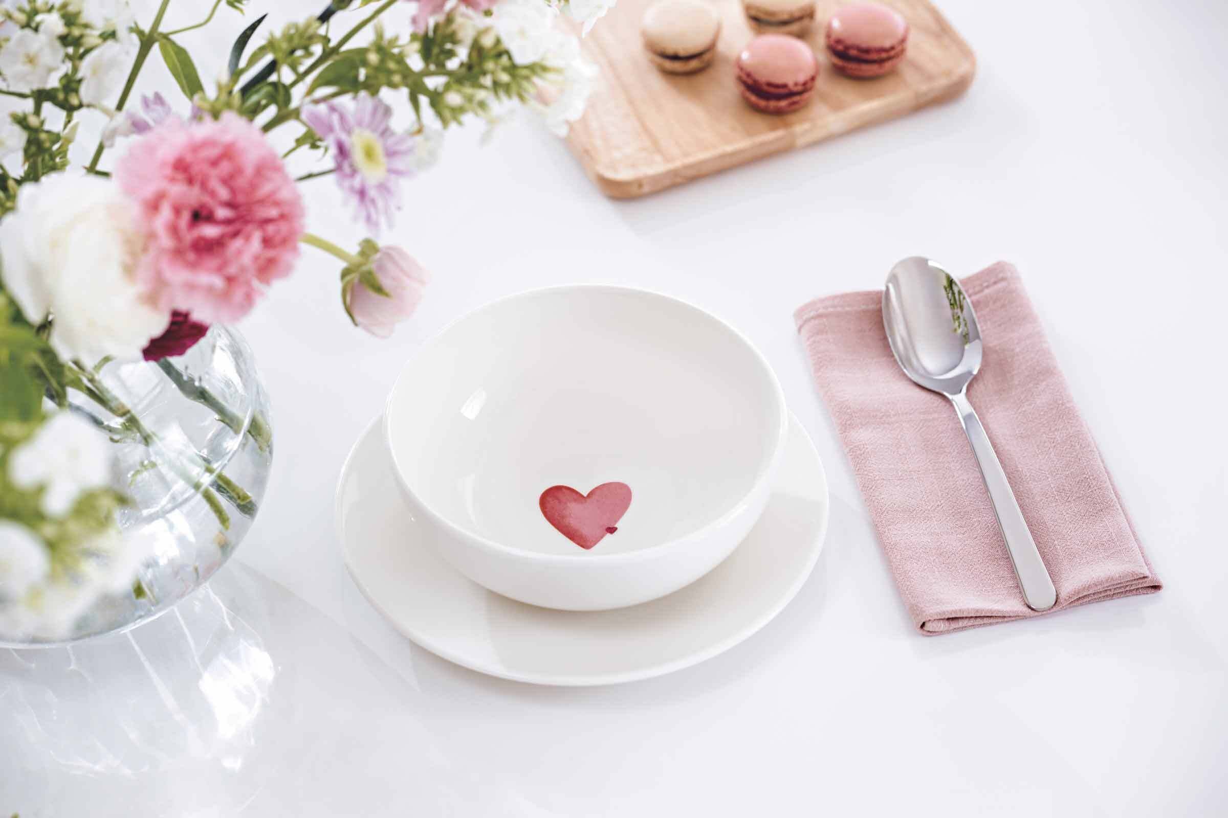 Villeroy & Boch Schale »Müslischalen Sending Love With Love ø 16,9 cm 4er Set weiß-rot«