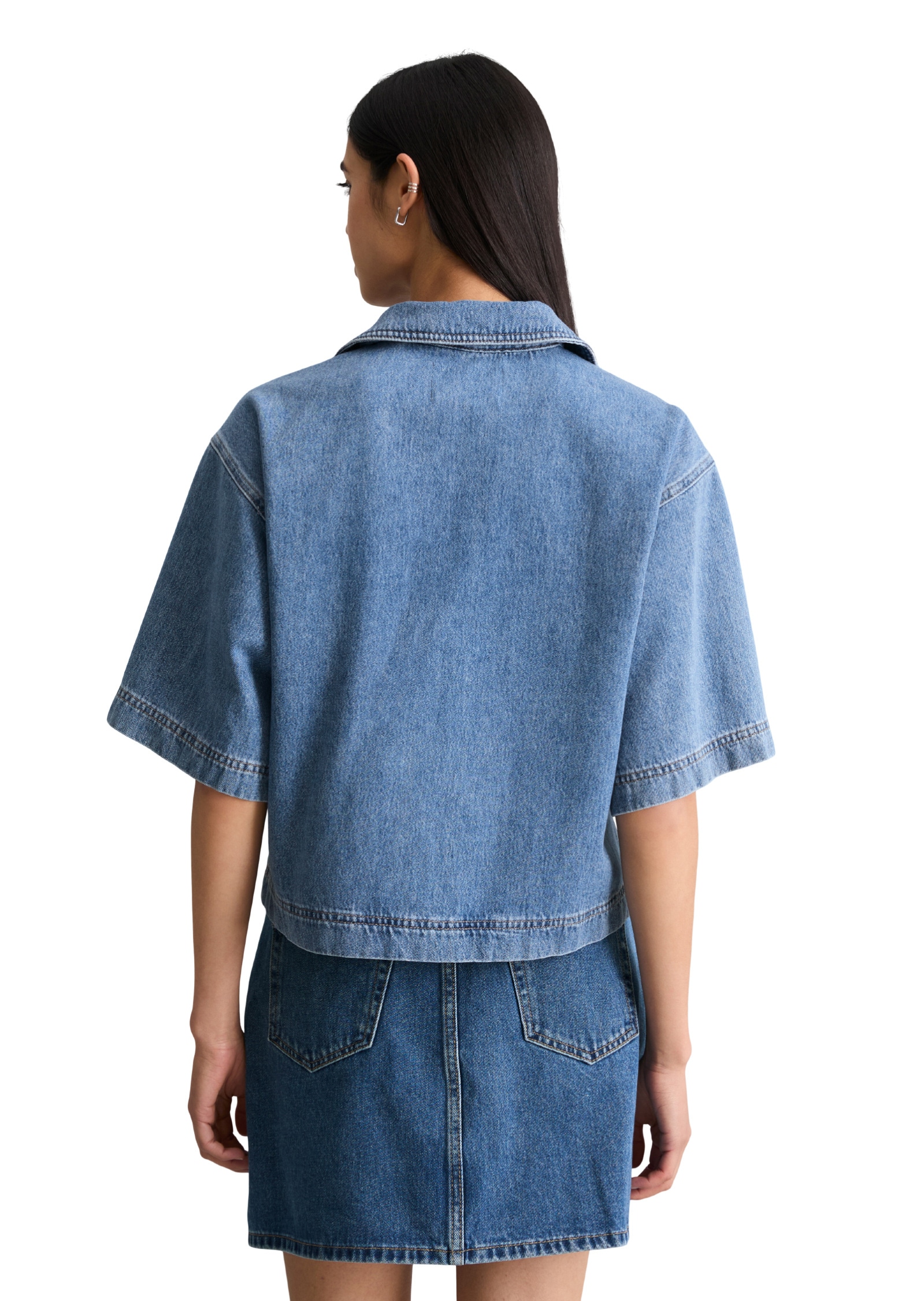 Marc O'Polo DENIM Kurzarmbluse »aus reinem Organic Cotton«