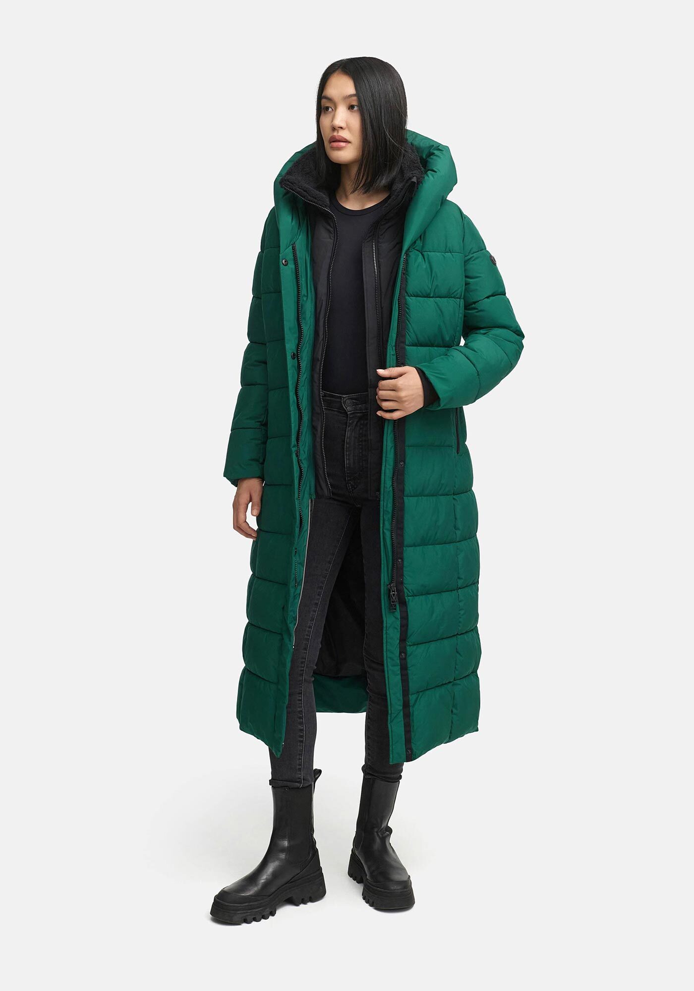 Marikoo Winterjacke "Pakoraa" extra langer Winter Mantel mit abnehmbaren Innenteil
