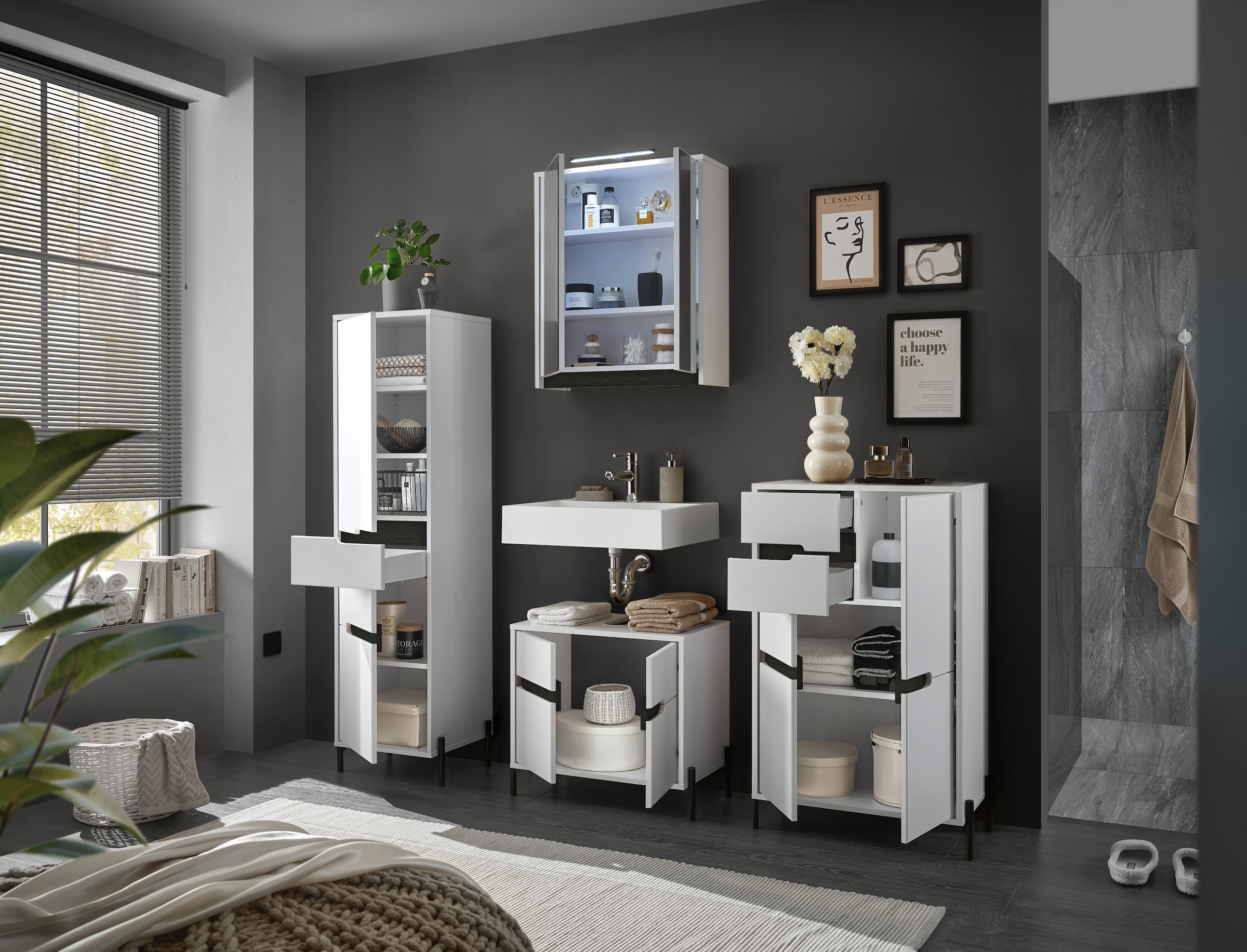 BASIC by Balculina Midischrank »Avanto B/H/T 60x100x35 cm« 1 Stk. tlg. Breite 60cm, Softclose für Türen, FSC-Mix 70%