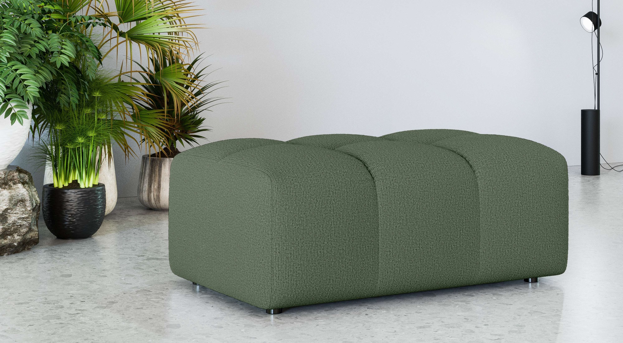 OTTO home Polsterhocker "TUURE Sitzhocker, Bubble-Optik, Maße B/T/H: 124/80/46 cm" moderne Steppung, hoher Sitzkomfort und modernes Design