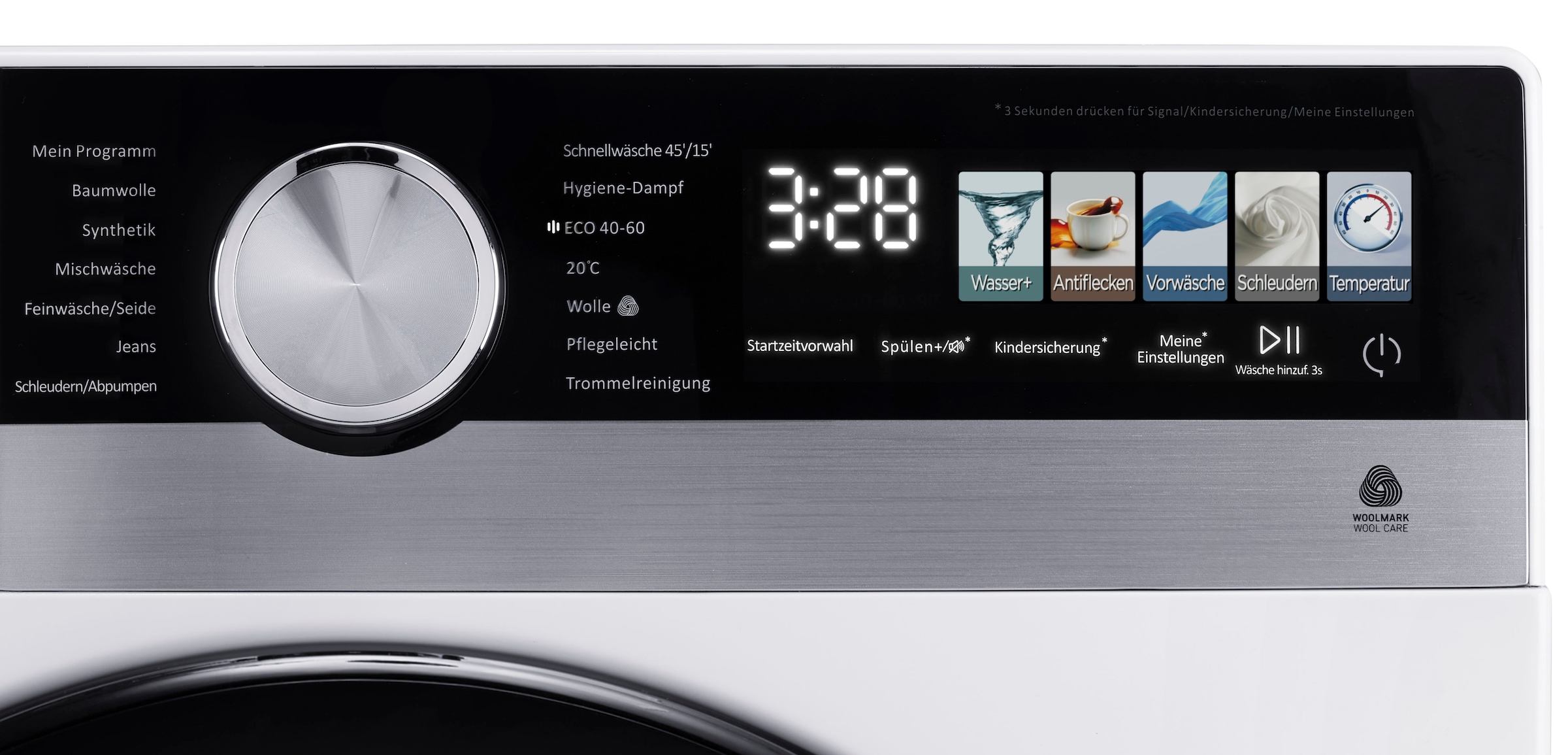 Hanseatic Waschmaschine »HWMM5714A3«, 7 kg, 1400 U/min, Touch-Farbdisplay, Schnellwaschprogramm, Dampffunktion