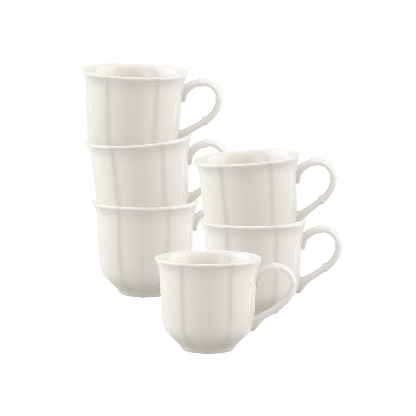 VILLEROY & BOCH Espressotasse "Espressotassen Manoir 80 ml 6er Set weiß", weiß, Trinkgefäße
