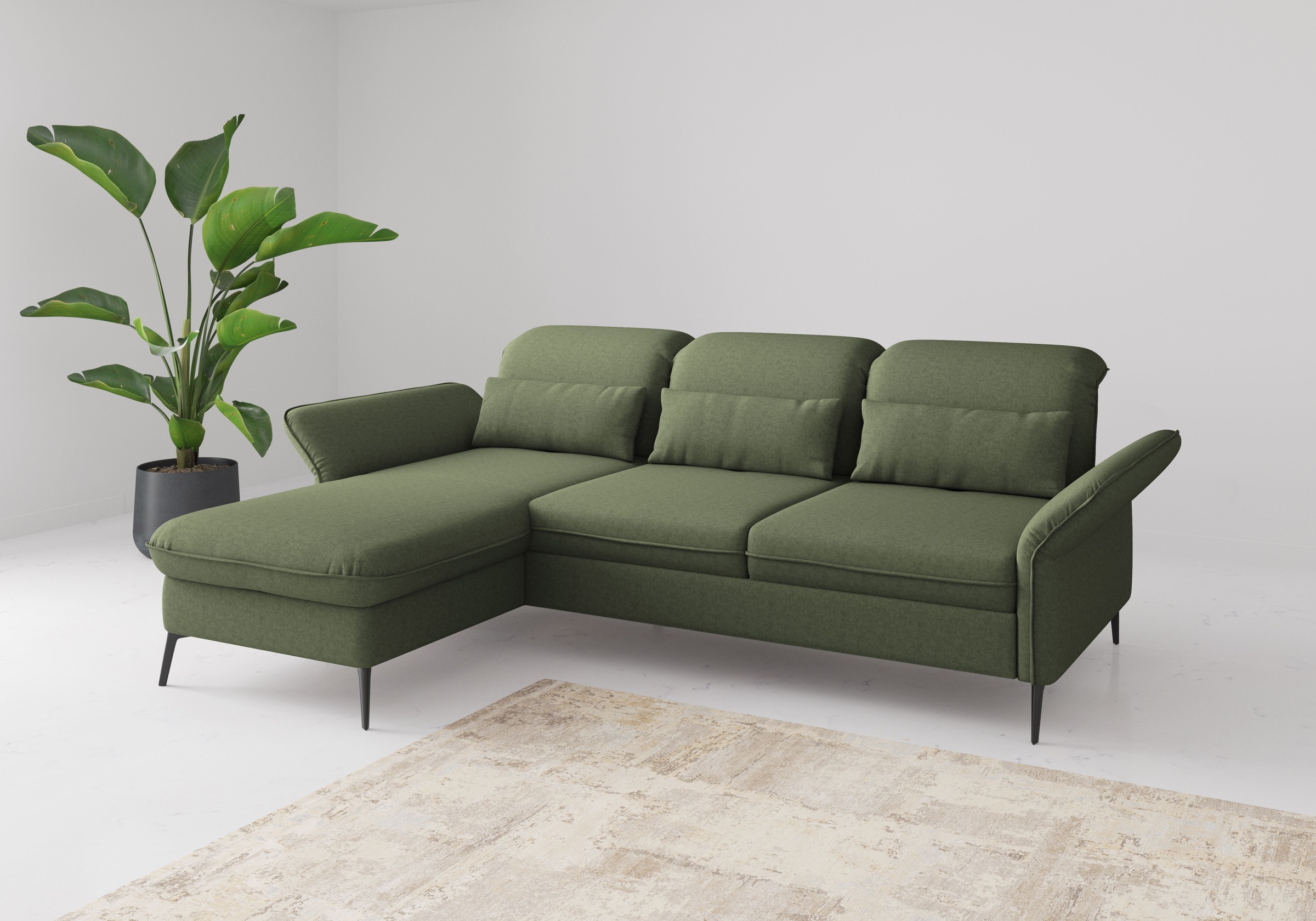 sit&more Ecksofa "Emely, inkl. Sitztiefenverstellung", wahlweise mit Bettfu günstig online kaufen