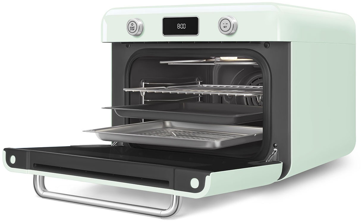 SMEG Multiofen "COF01PGEU", grün (pastellgrün), B:51cm H:40cm T:50cm, Minibacköfen 5