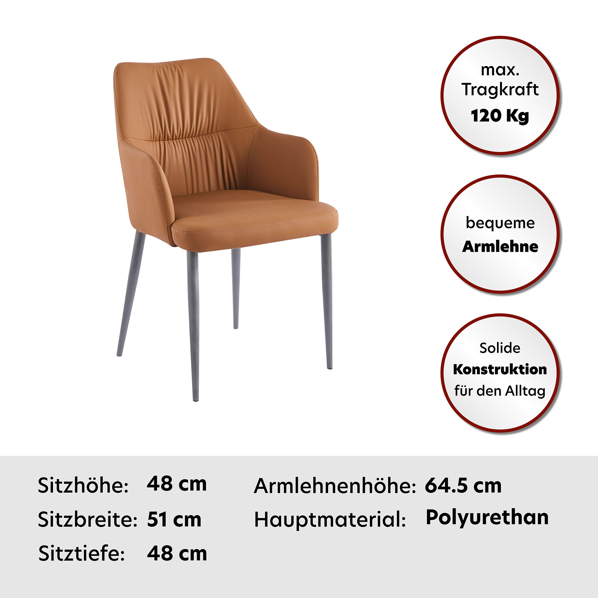 Thumbnail - Kayoom Polsterstuhl "Stuhl Merit 125 2er-Set, bequemer Sitzkomfort, Handarbeit" (Set) 2 Stk.Bequem gepolstert, mit Armle...