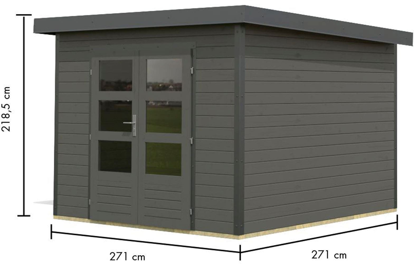 Karibu Gartenhaus »"Plutino B"«, terragrau-weiß, -staubgrau oder -anthrazit