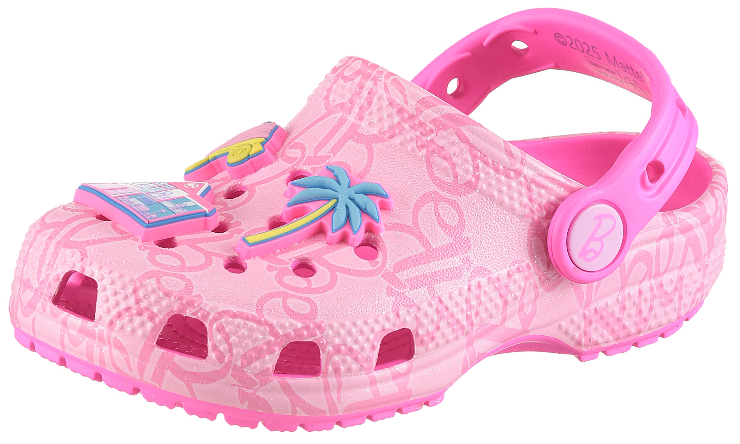 CROCS Kinder Clog "Toddlers' Barbie Classic Clog", Gr. 22rosa multi, Croslite , Schuhe, Barbie Clog, Hausschuh mit Herzchen