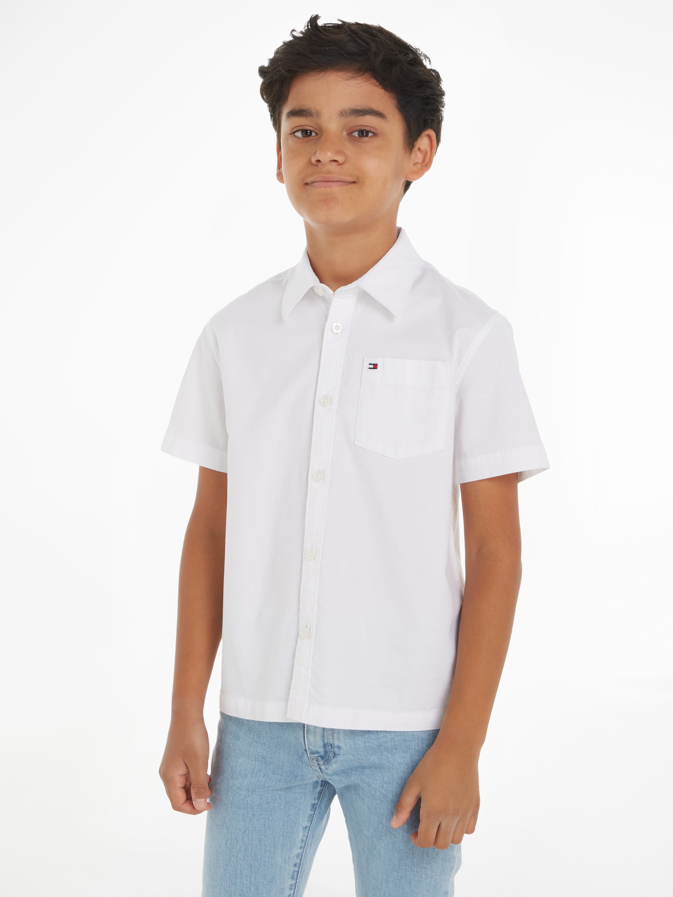 Tommy Hilfiger Kurzarmhemd »SOLID OXFORD SHIRT S/S«, Kinder bis 16 Jahre