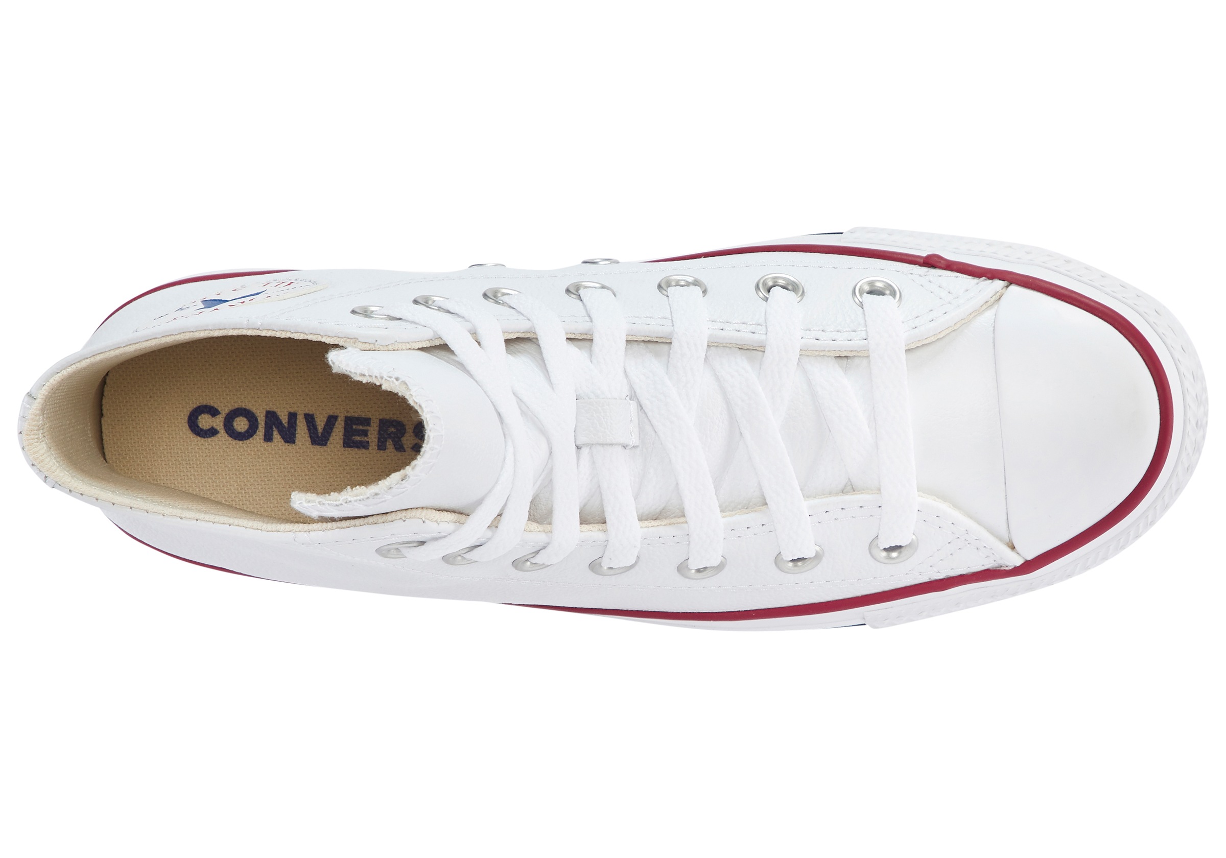 Sneaker CONVERSE "Chuck Taylor All Star Basic Leather Hi", Gr. 37,5, weiß, Leder, Schuhe Skaterschuh Sneakerboots Canvassneaker Sneaker high 3
