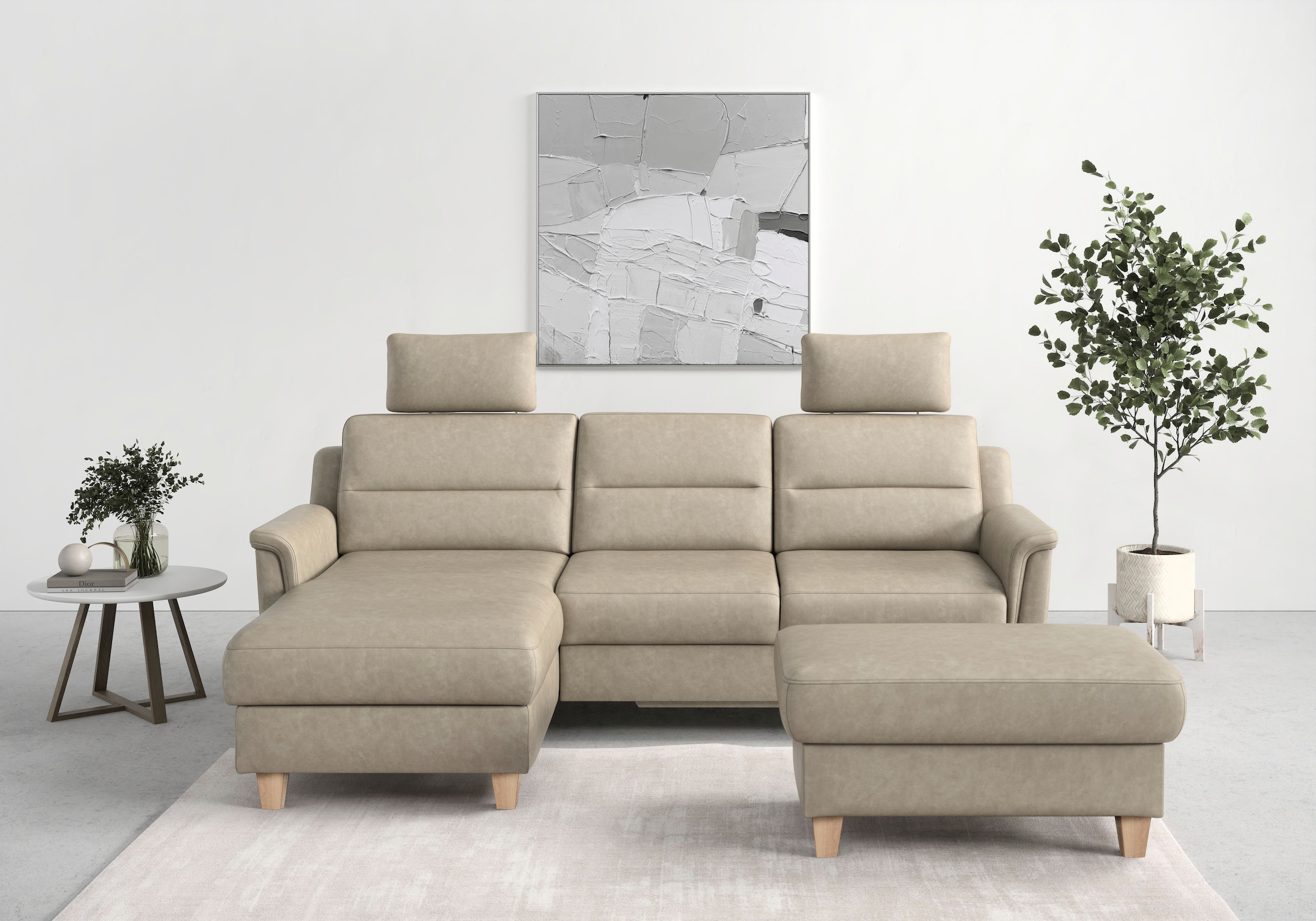 sit&more Ecksofa "Farö L-Form" inklusive Federkern, wahlweise mit Schlaffunktion und Bettkasten