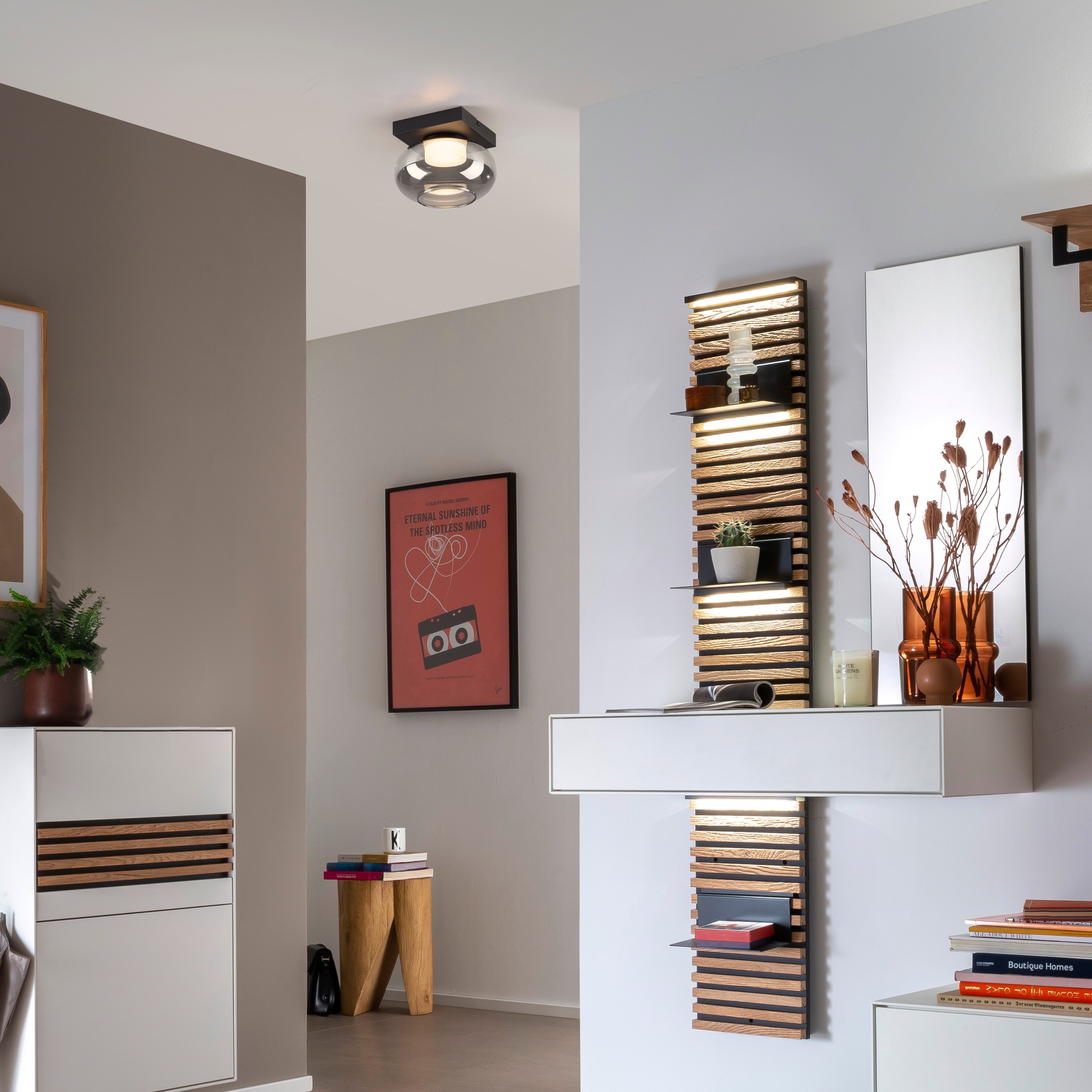 SCHÖNER WOHNEN-Kollektion LED Deckenleuchte »SIA« LED-Board 1 Stk. Warmweiß SCHÖNER WOHNEN Kollektion, SimplyDim, Memoryfunktion, Rauchglas