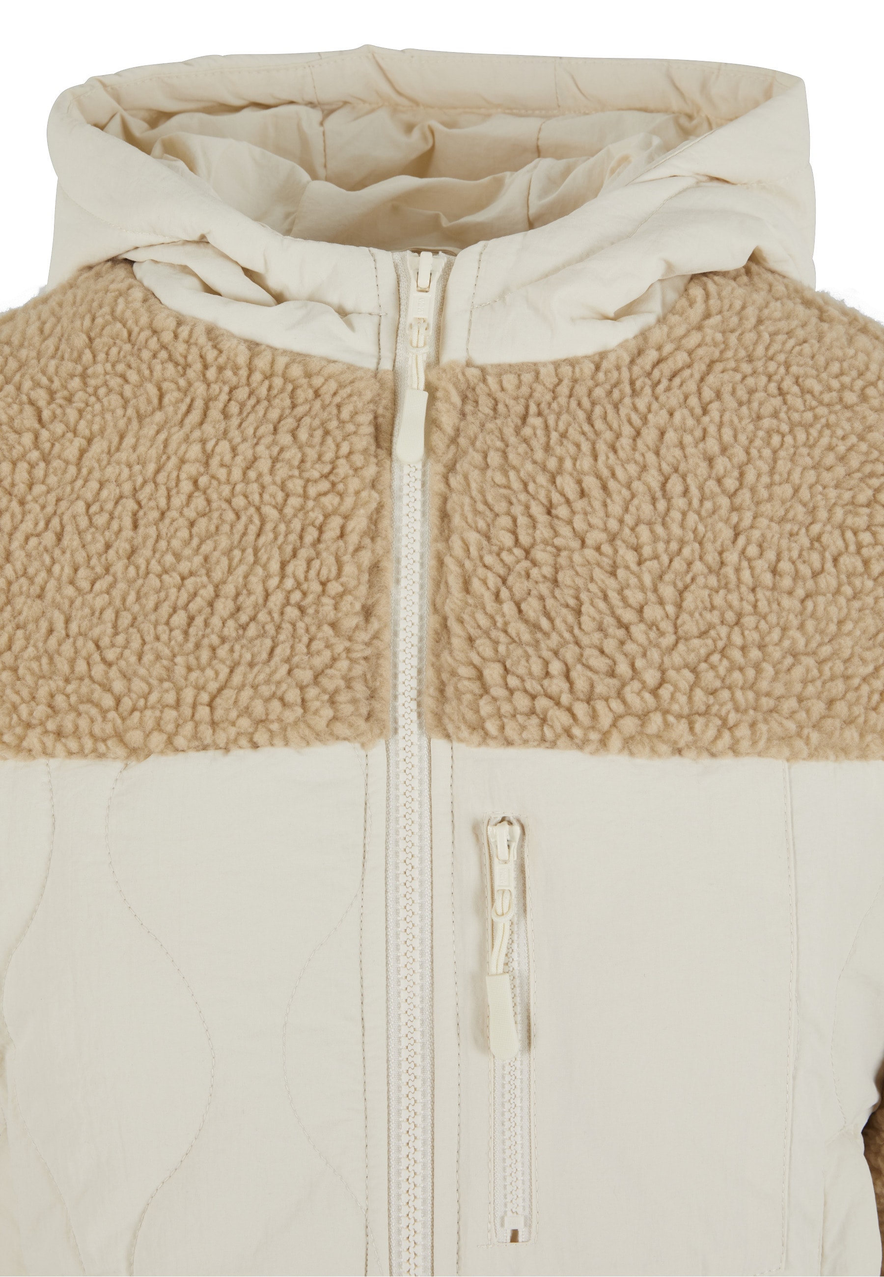 URBAN CLASSICS Allwetterjacke »Urban Classics Ladies Sherpa Crinkle Nylon Mix Jacket« 1 Stk. tlg. ohne Kapuze