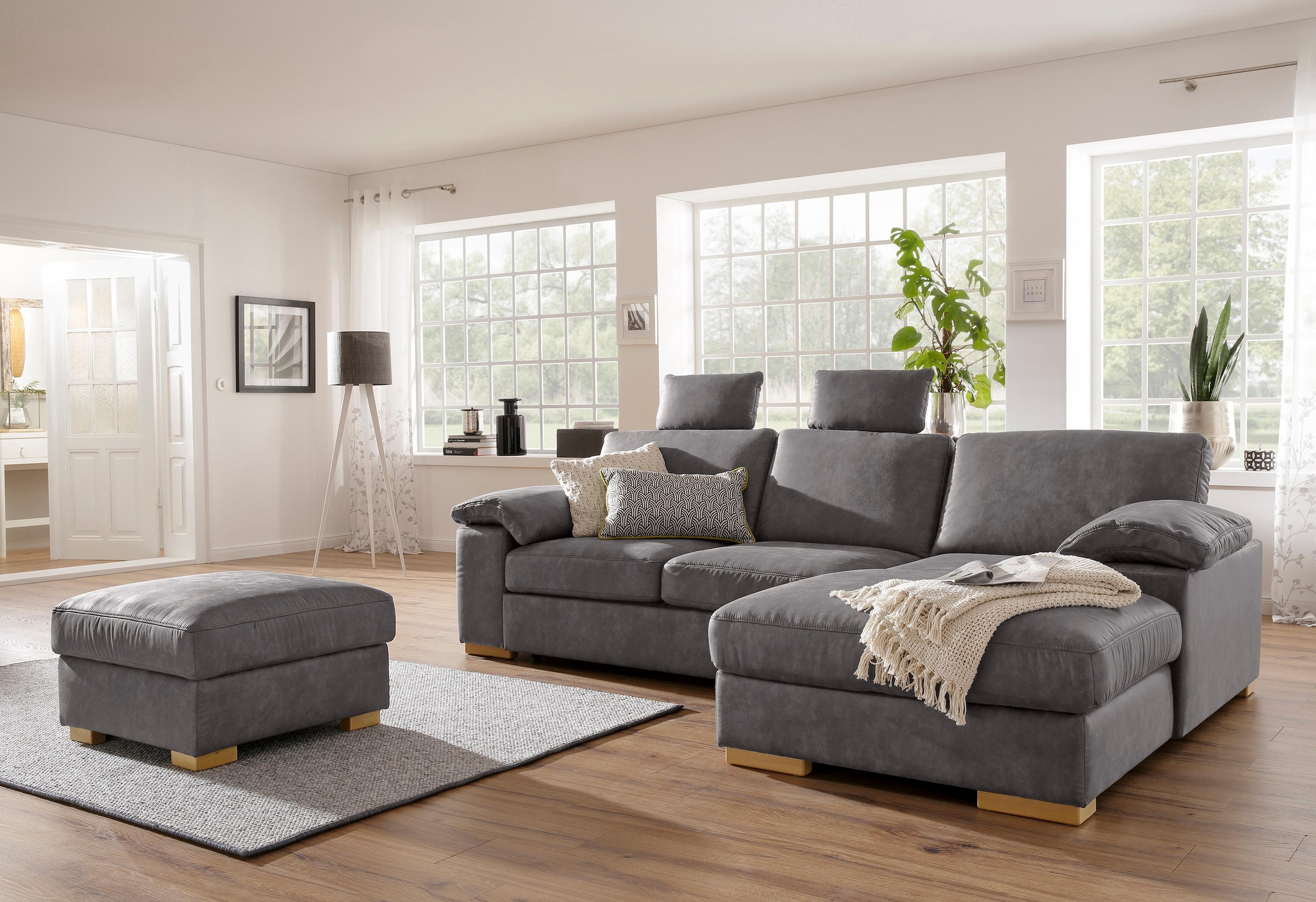 OTTO home Ecksofa "Ventura L-Form" wahlweise mit Schlaffunktion und Schlaffunktion/Bettkasten