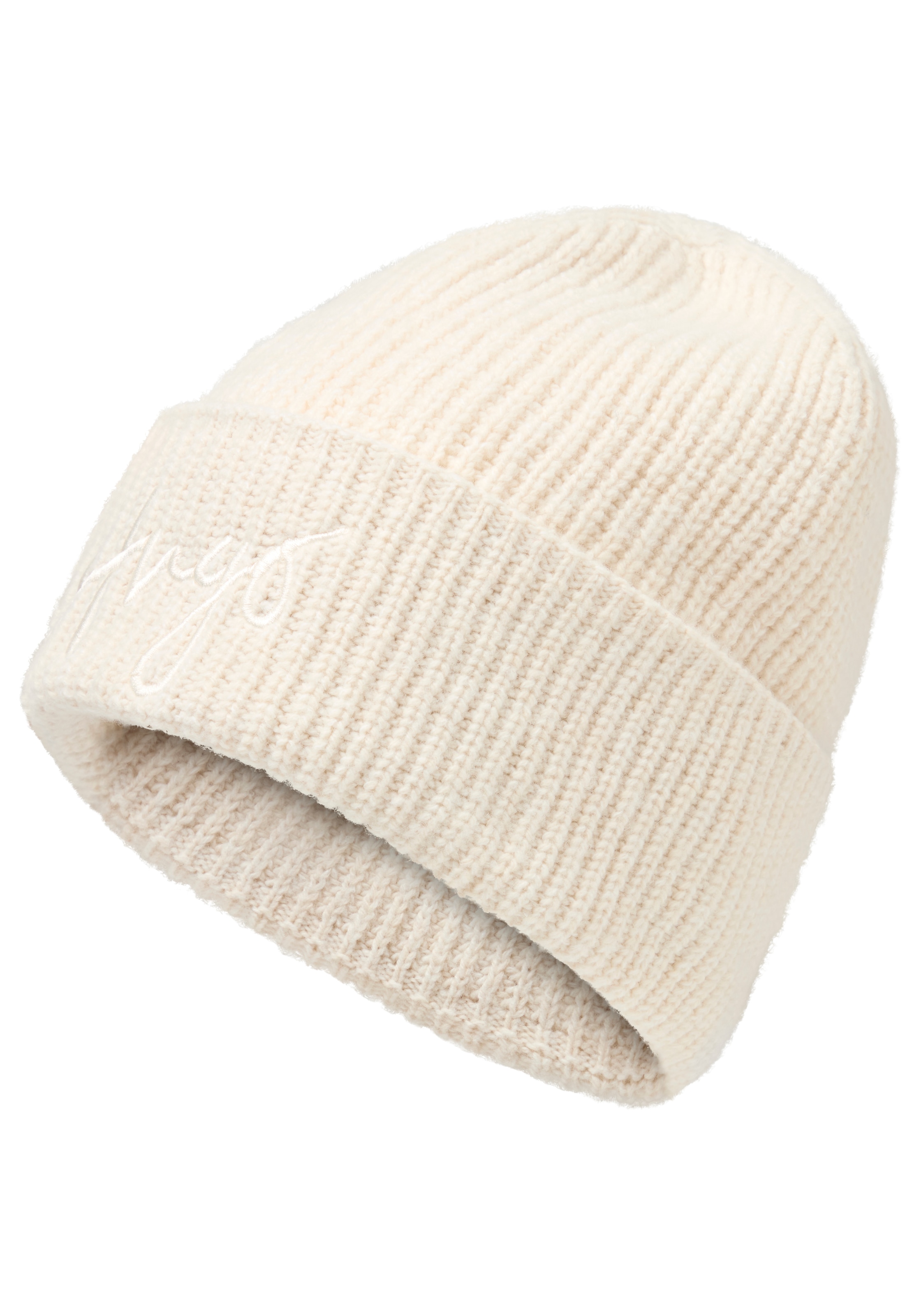 HUGO Beanie "Socialy Hat", mit Logostickerei günstig online kaufen