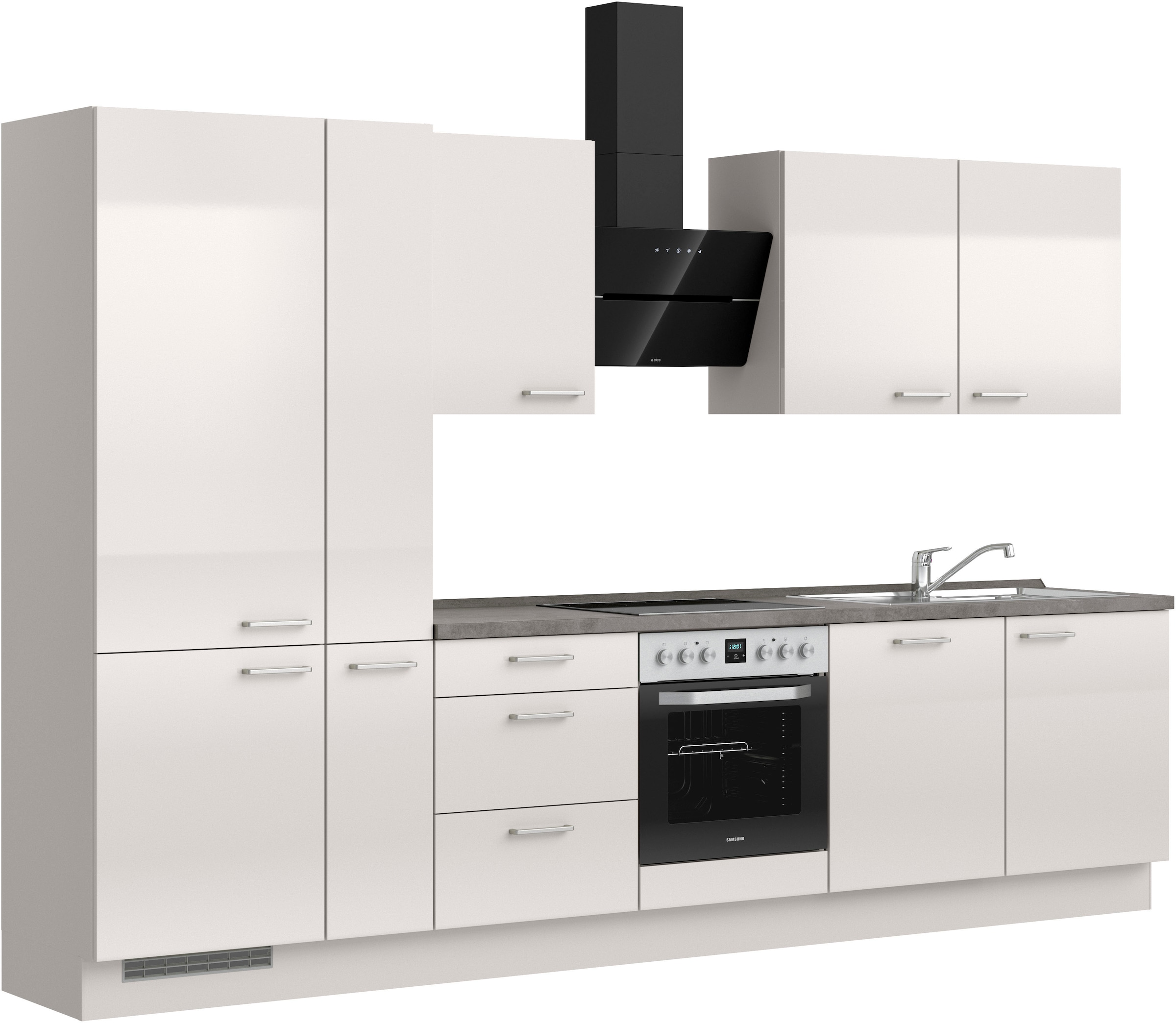 nobilia® Küchenzeile »"Flash II"«, vormontiert, Ausrichtung wählbar, Breite 330 cm, wahlw. mit E-Geräten