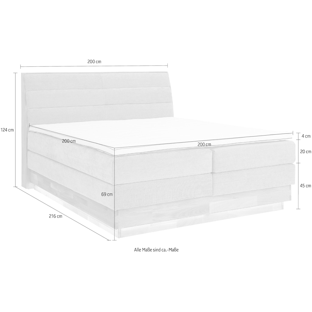 OTTO products Boxspringbett »Jenna«, ohne LED-Beleuchtung, mit zertifizierten, recycelten Bezugsstoffen