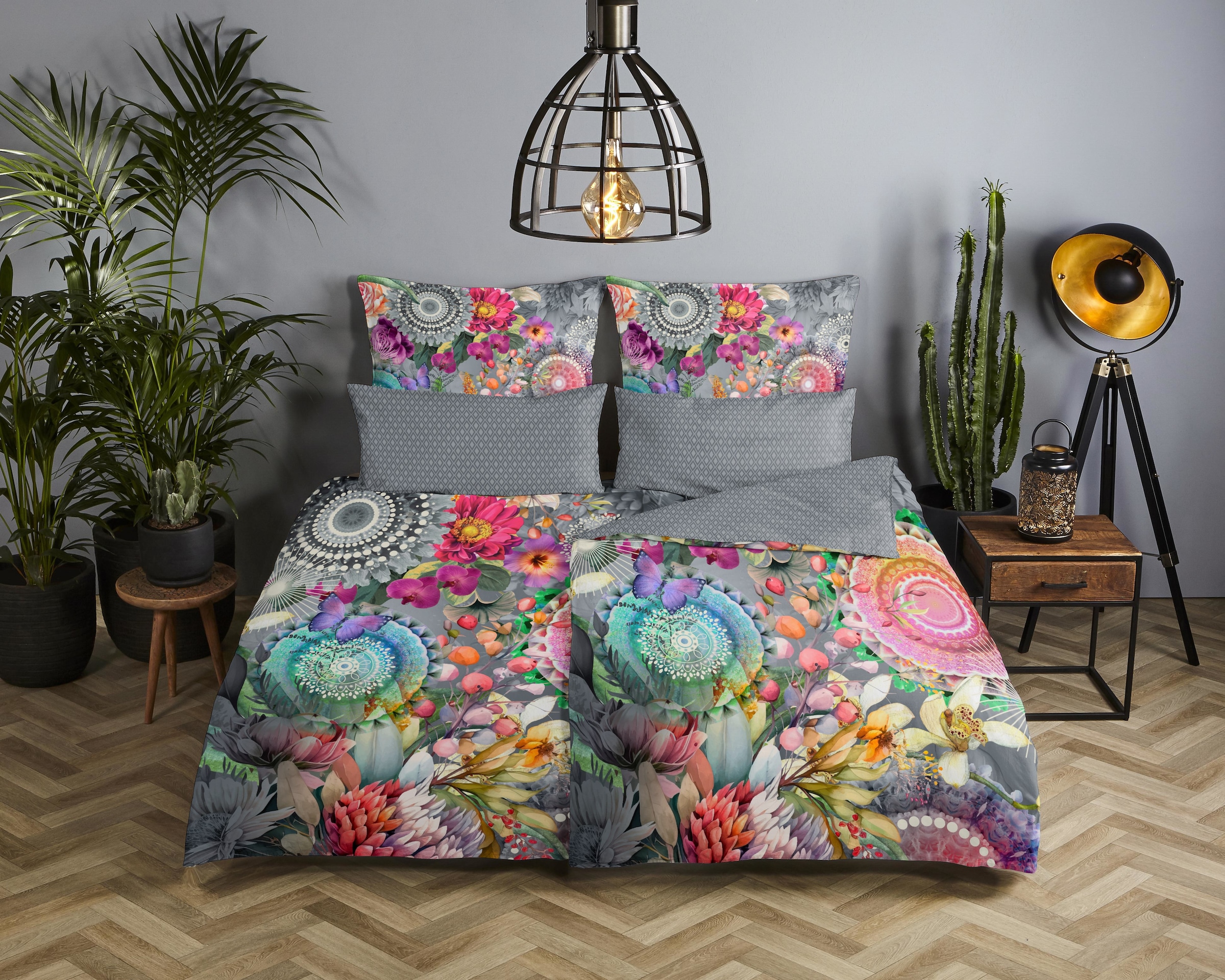 hip Kissenhülle »Olinga«, (1 St., 1- 40x80 cm Kissenhülle), Baumwolle, Mako-Satin, 40x80, 1 Stück, Reißverschluss, Anthrazit