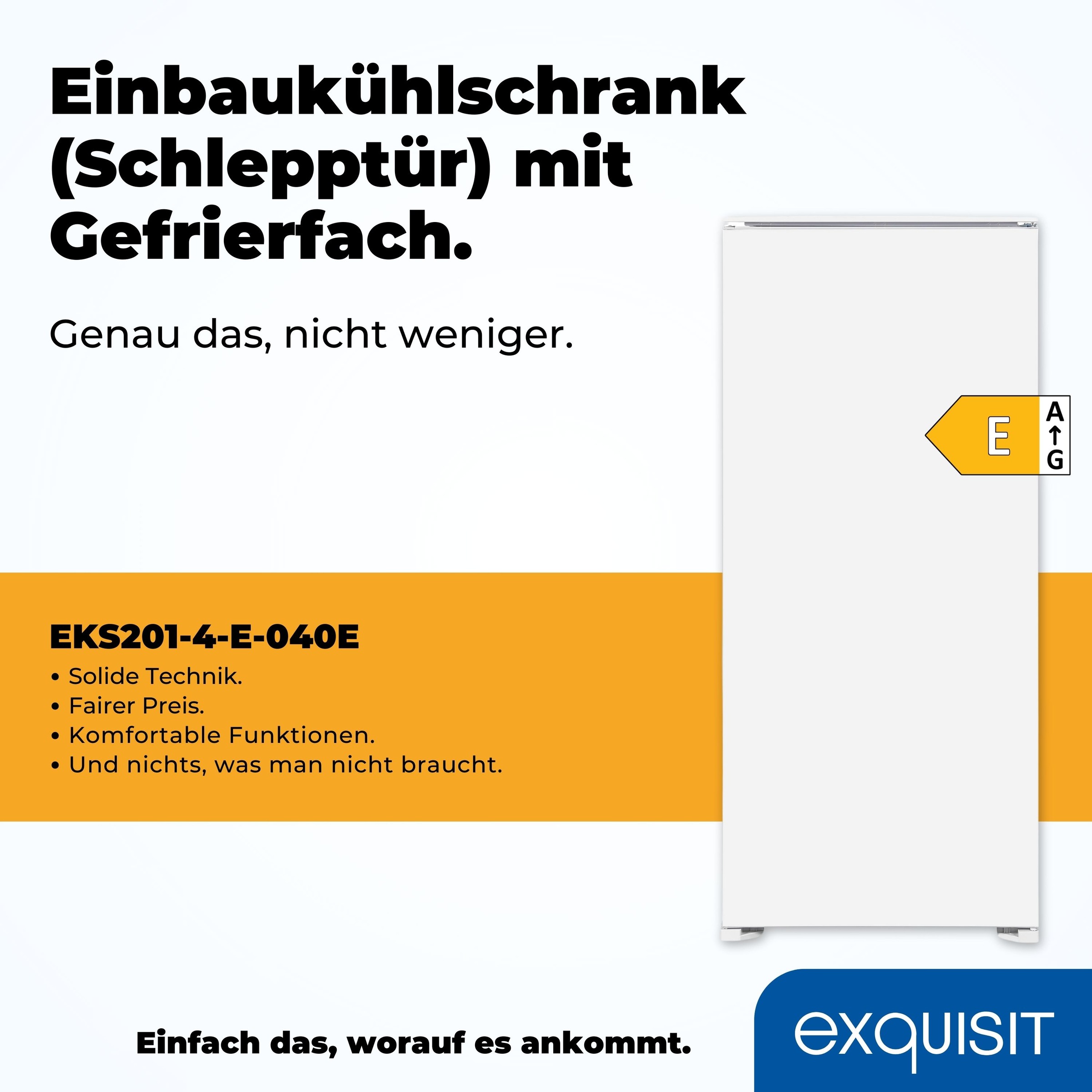 exquisit Einbaukühlschrank »EKS201-4-E-040E« 122,7 cm hoch 54 cm breit Schlepptür