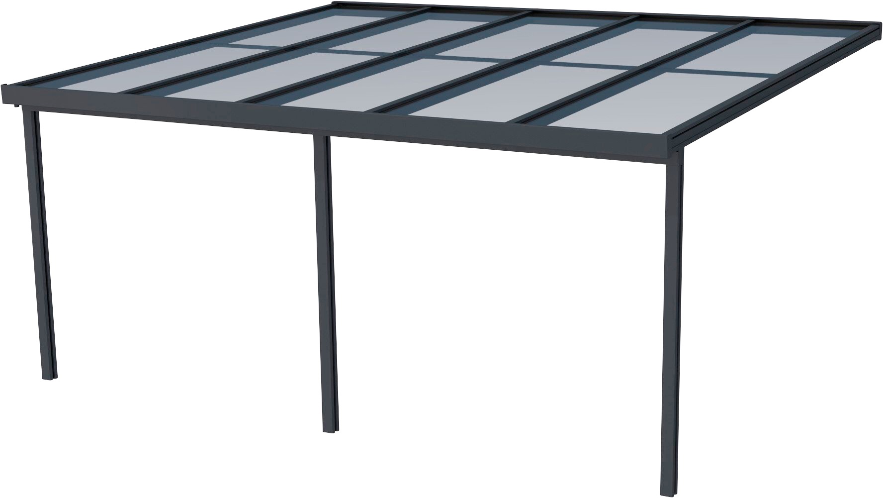 GUTTA Terrassendach "Premium", BxT: 510x406 cm, Dach Polycarbonat gestreift weiß