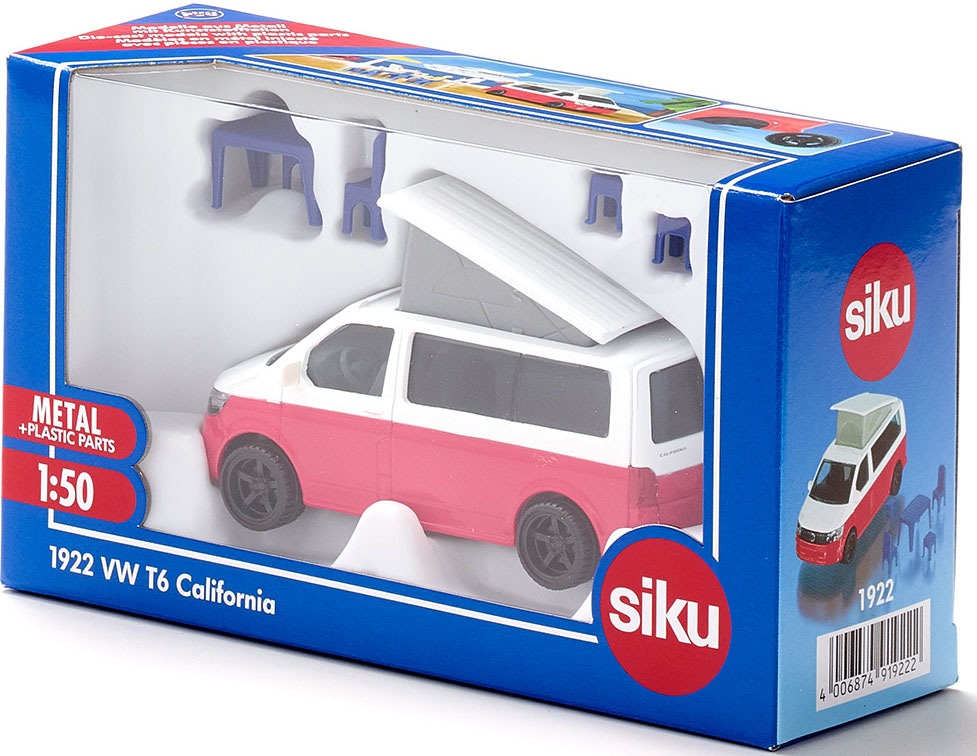 Siku Spielzeug-Bus »SIKU Super, VW T6 California mit beweglichem Dach und. Zubehör (1922)«