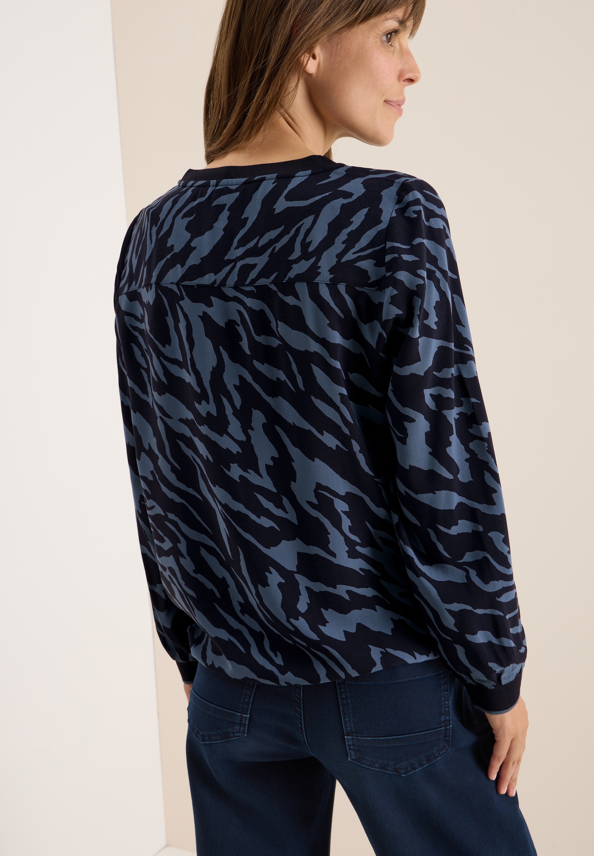 Cecil Langarmbluse mit All-Over Print günstig online kaufen