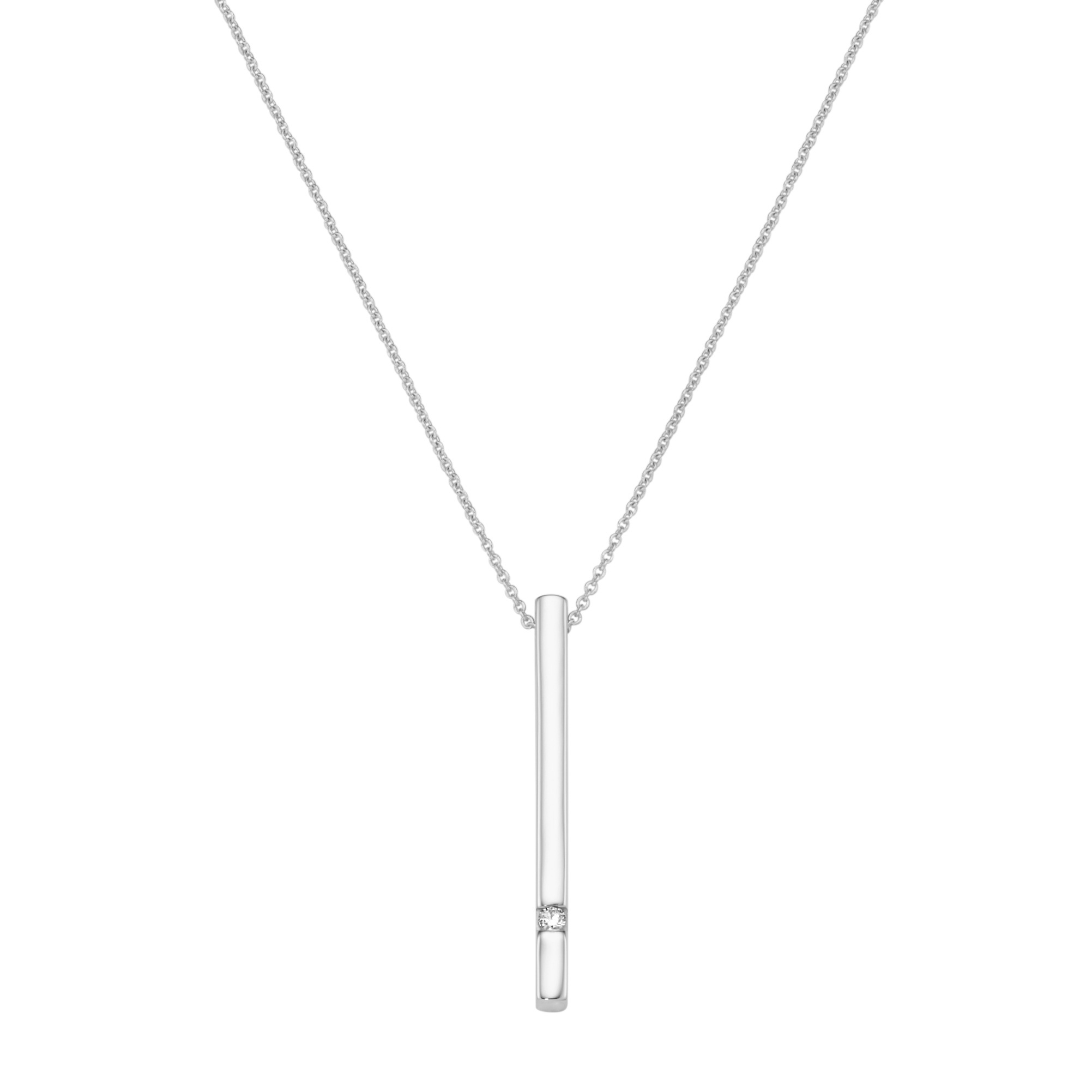 Luigi Merano Kette mit Anhänger »Stäbchen mit Brillant, Weißgold 585«