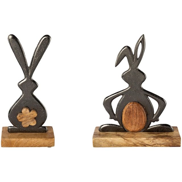 Creativ home Osterhase »JUSTIN«, Osterdeko aus Holz und Aluminium | BAUR