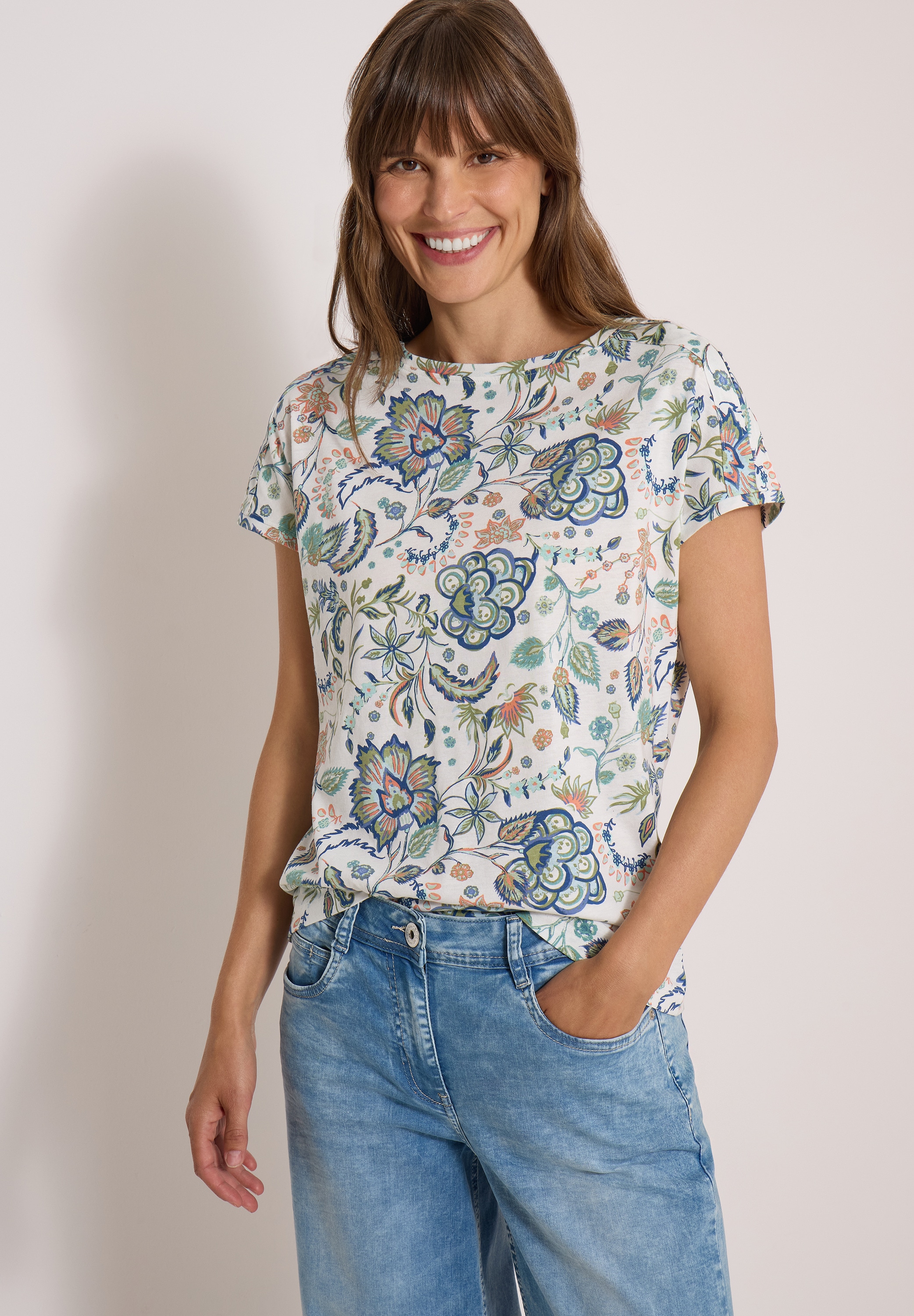 Cecil T-Shirt mit U-Boot-Ausschnitt