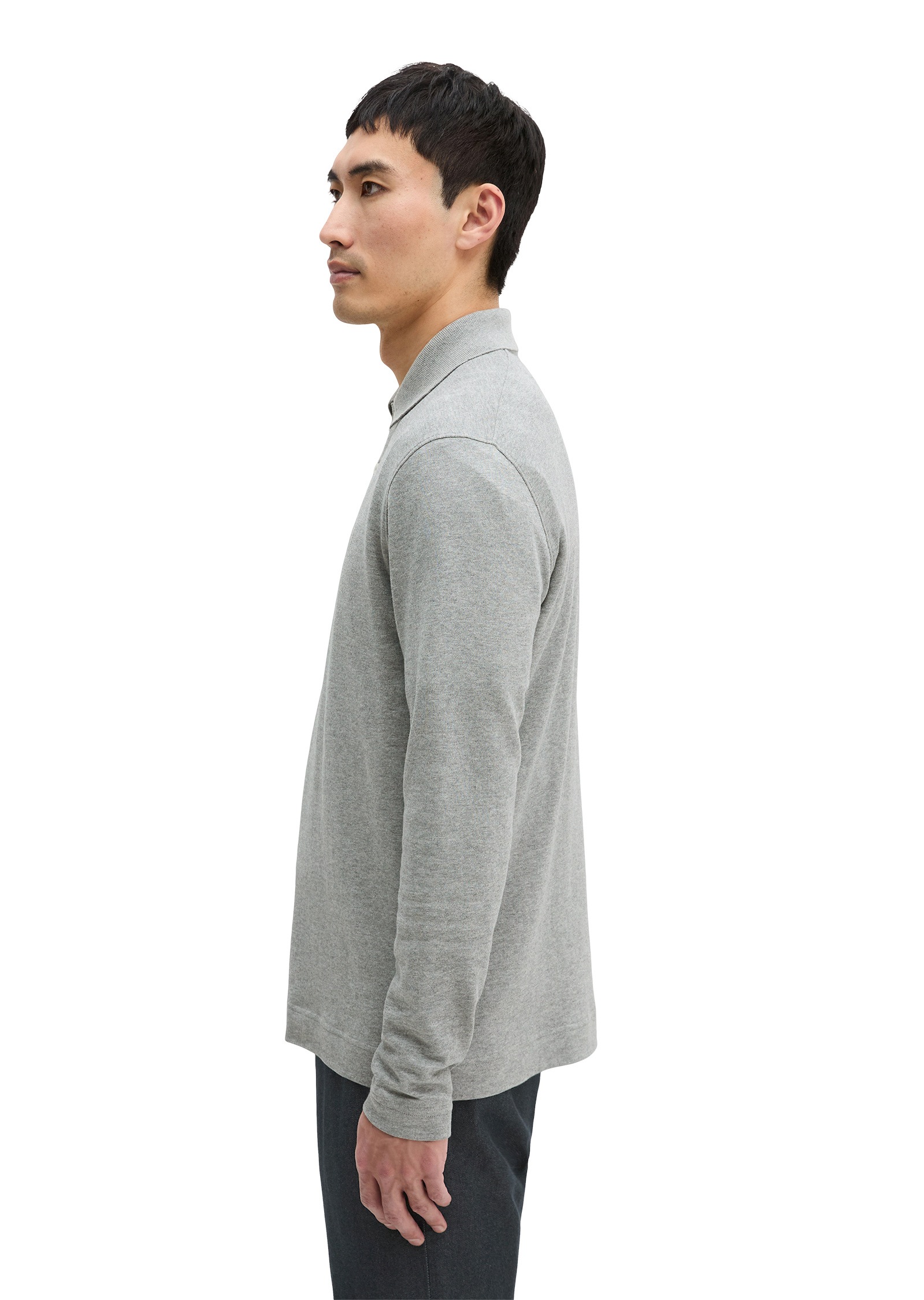 Marc OPolo Langarm-Poloshirt "aus schwerem Bio-Baumwoll-Jersey" günstig online kaufen