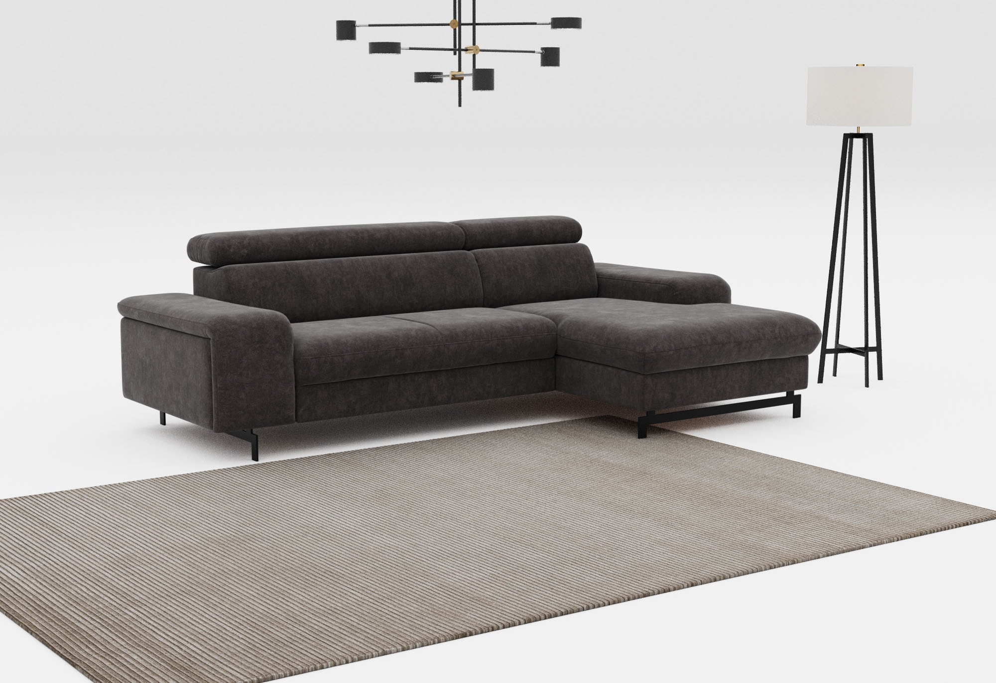 COTTA Ecksofa "Emma L-Form, B: 267 cm" mit Kopfteilverstellung, optional Schlaffunktion & Bettkasten