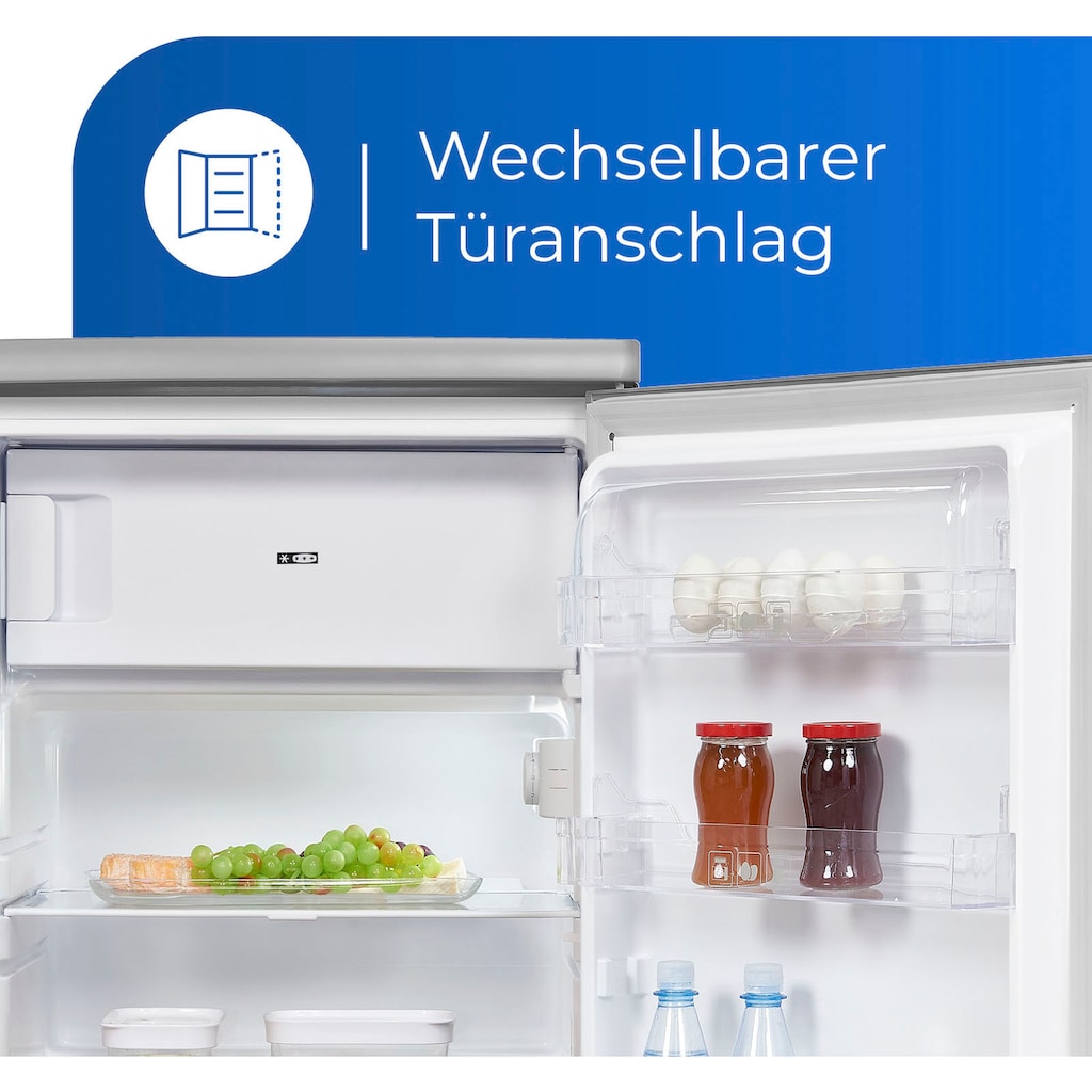 exquisit Kühlschrank, KS16-4-HE-040E inoxlook, 85,5 cm hoch, 55,0 cm breit