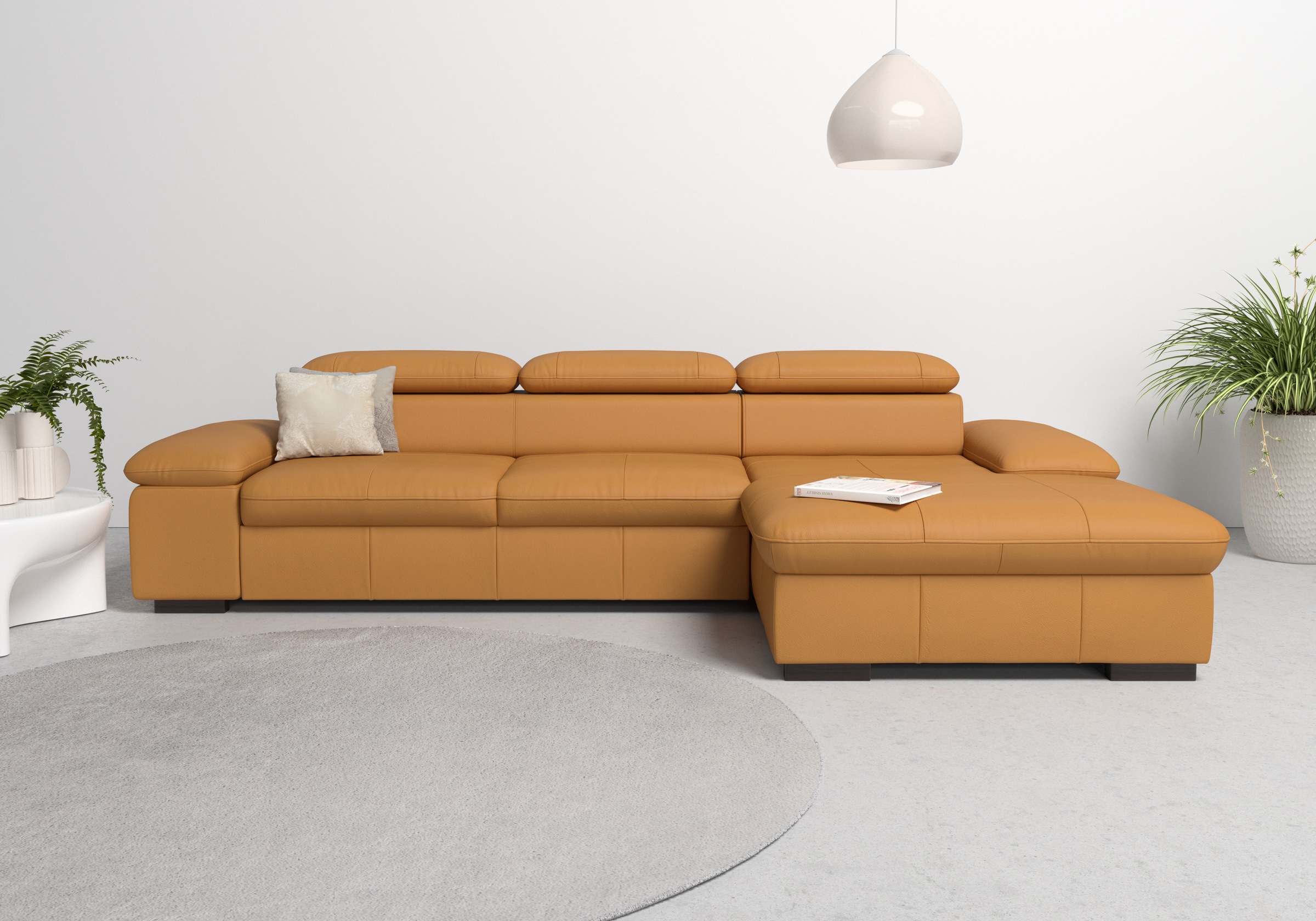OTTO home Ecksofa "Alberto L-Form" mit Kopfteilverstellung, wahlweise mit Schlaffunktion