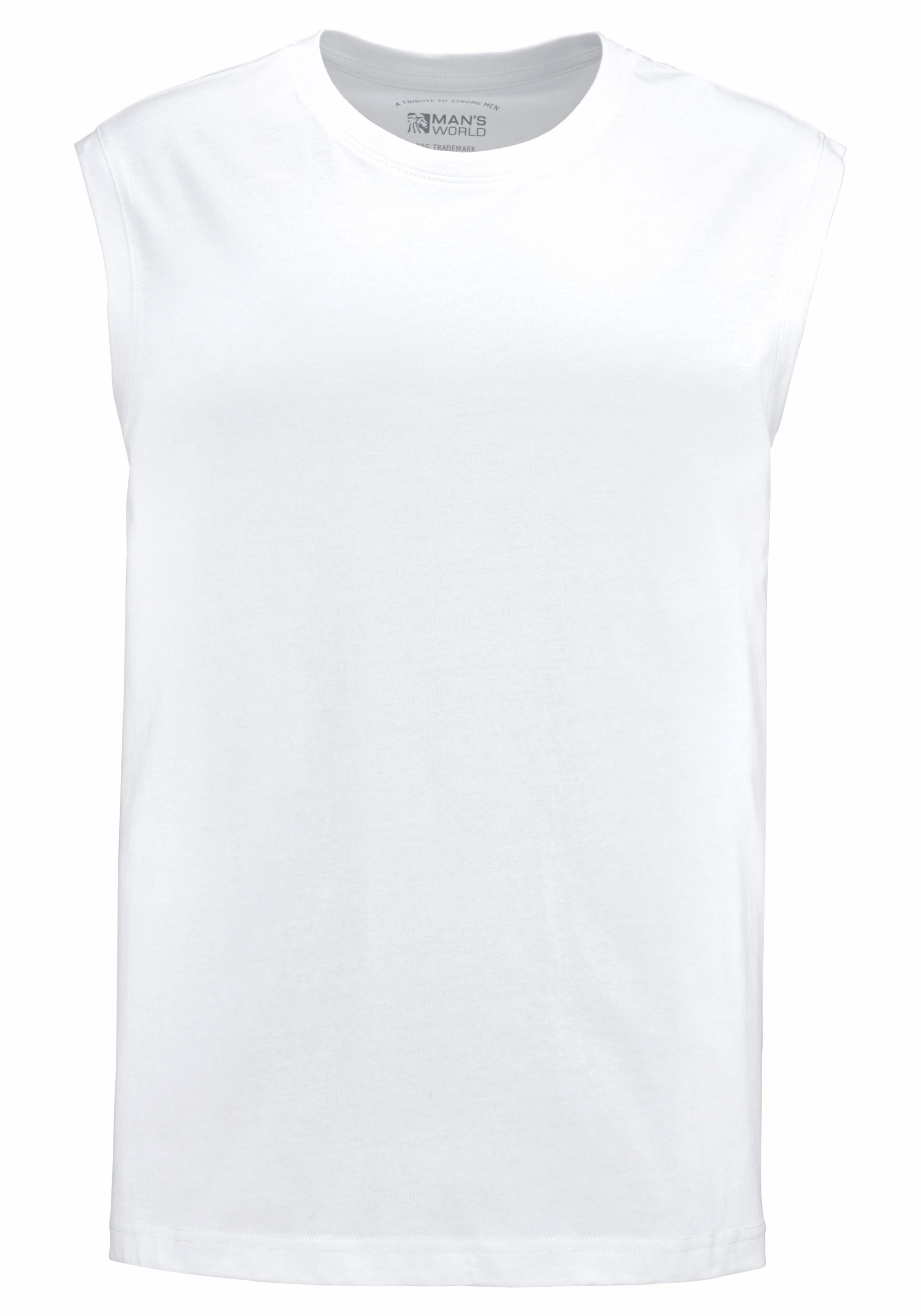 Man's World Muscleshirt, (Packung, 3 tlg., 3er-Pack), ärmellos, Basic-Stil, unifarben, Rundhalsausschnitt