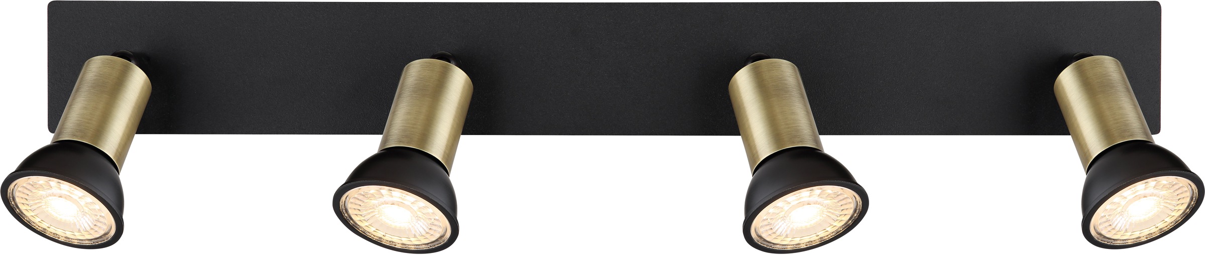 GLOBO LIGHTING Deckenstrahler »DREW«, Leuchtmittel GU10 | ohne Leuchtmittel, Deckenspot/schwarz/goldfarben/LxBxH: 500x60x90mm