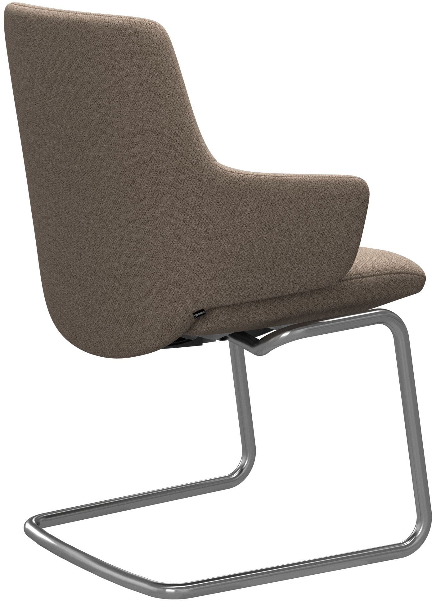 Stressless® Polsterstuhl »Laurel«, ROHLEDER Stoff Q2 FARON, Low Back mit Armlehne, Größe L, mit Beinen aus Stahl in Schwarz matt