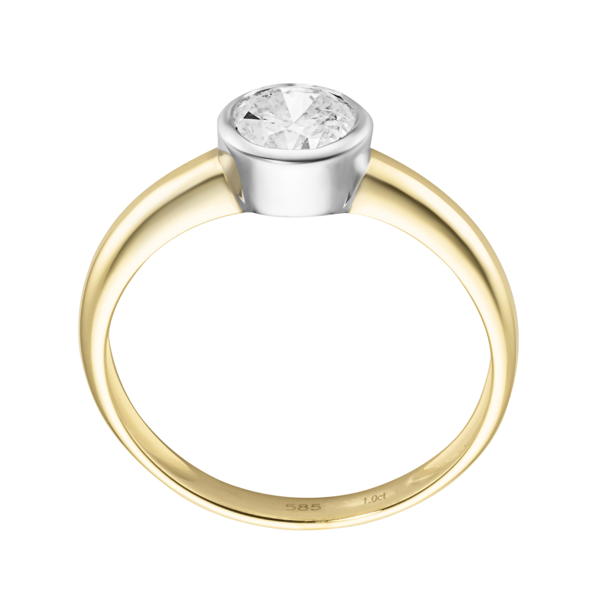 Luigi Merano Diamantring »mit einem Brillant 1,0 ct in Zargenfassung, Gold 585«