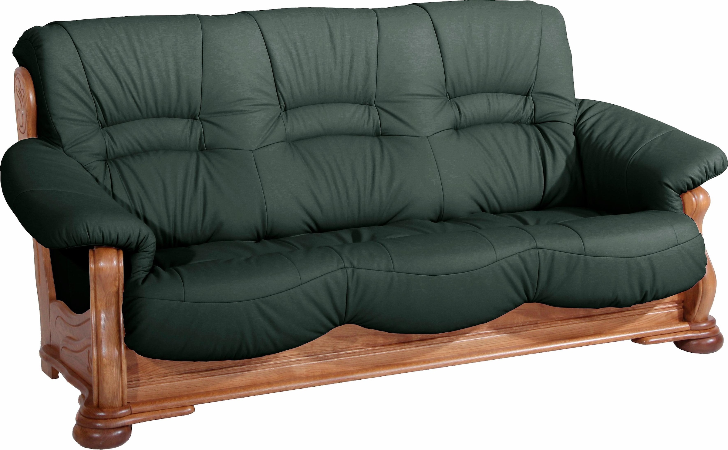 Max Winzer® Polstergarnitur »Texas Set besehend aus 2er- und 3er-Sofa, bequeme legere Polsterung«, mit dekorativem Eichenholzgestell, Retro Klassiker
