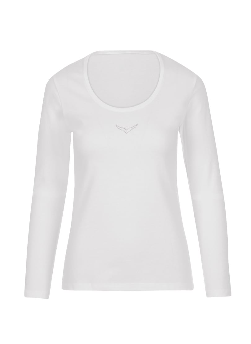Trigema Longsleeve »TRIGEMA Langarmshirt mit Kristallsteinen«, (1 tlg.)