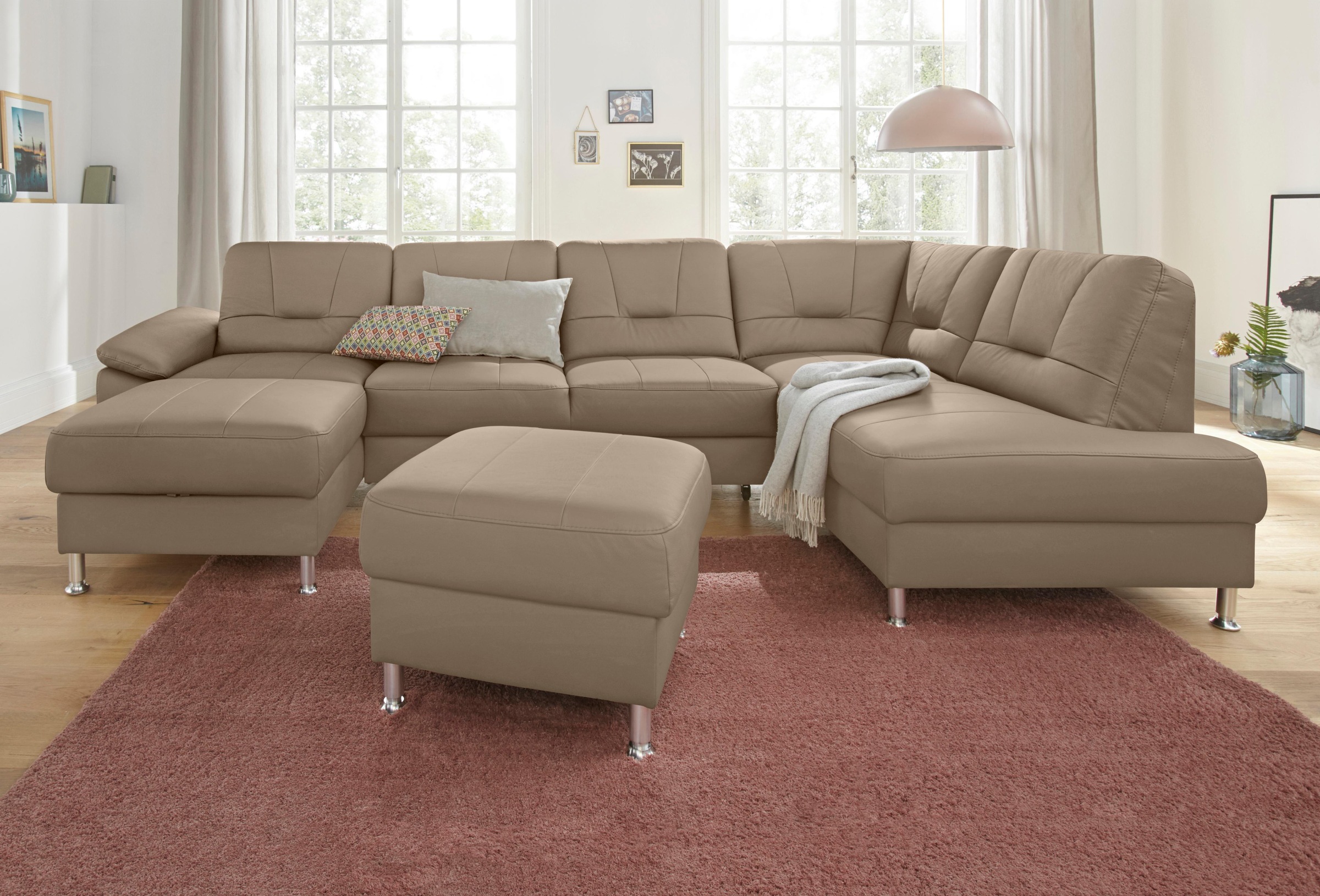 exxpo - sofa fashion Wohnlandschaft »Castello, U-Form«, wahlweise mit Bettfunktion