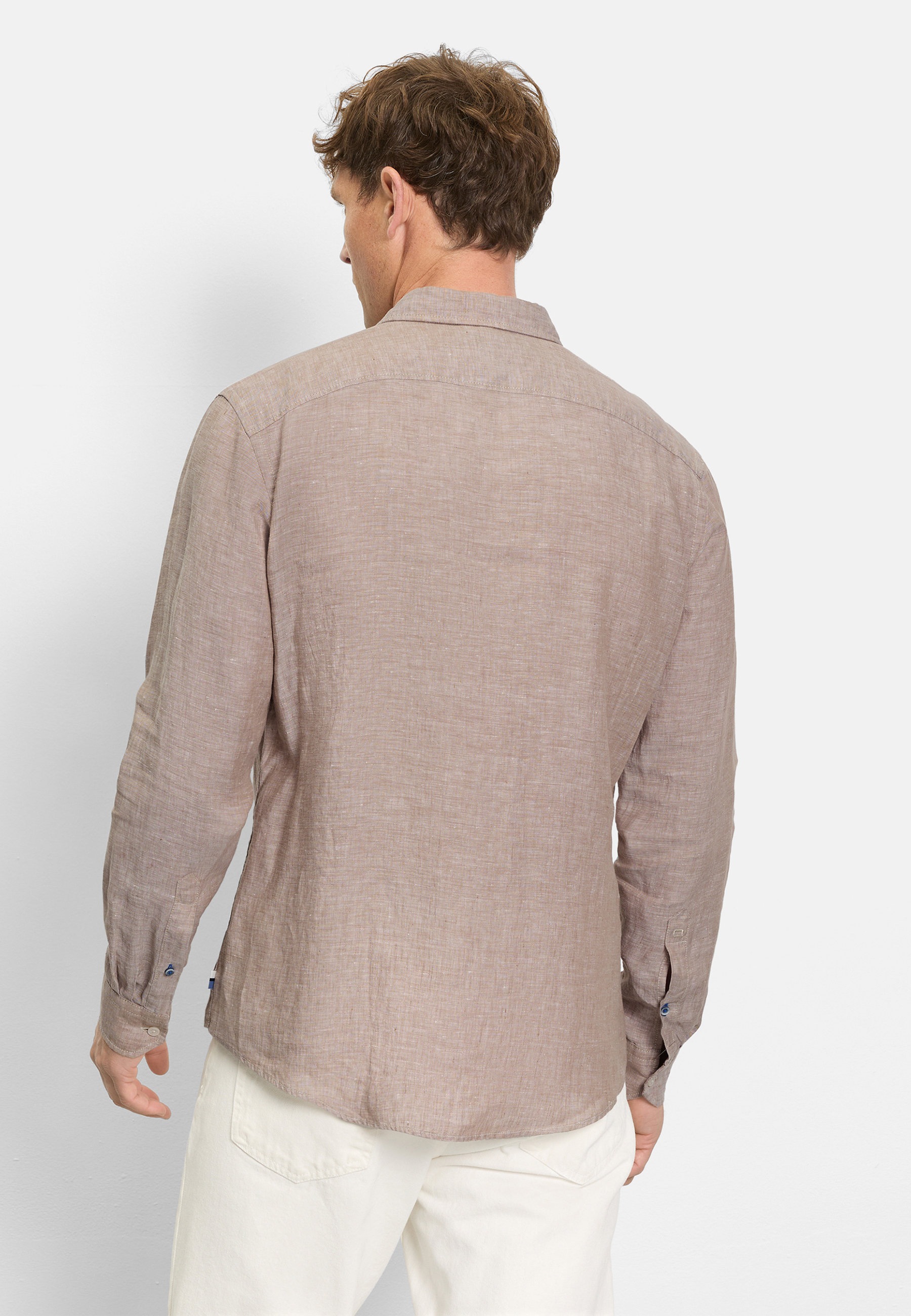 OLYMP Casual Long Sleeve Shirt Brown Size M 3