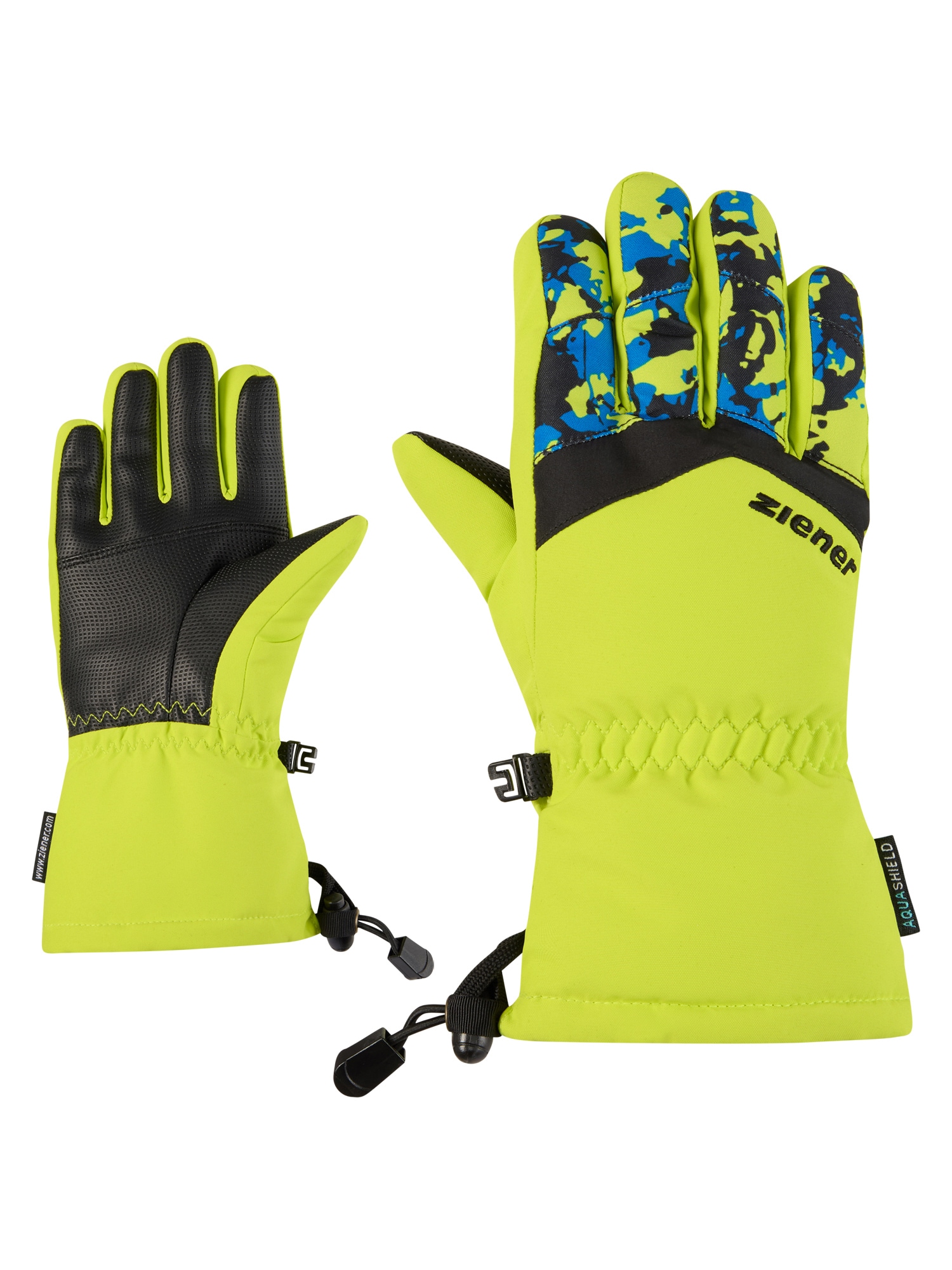 Ziener Skihandschuhe "LETT-Z AQUASHIELD JUNIOR" warm, wasserdicht, winddicht, atmungsaktiv, weitenregulierbare Stulpe