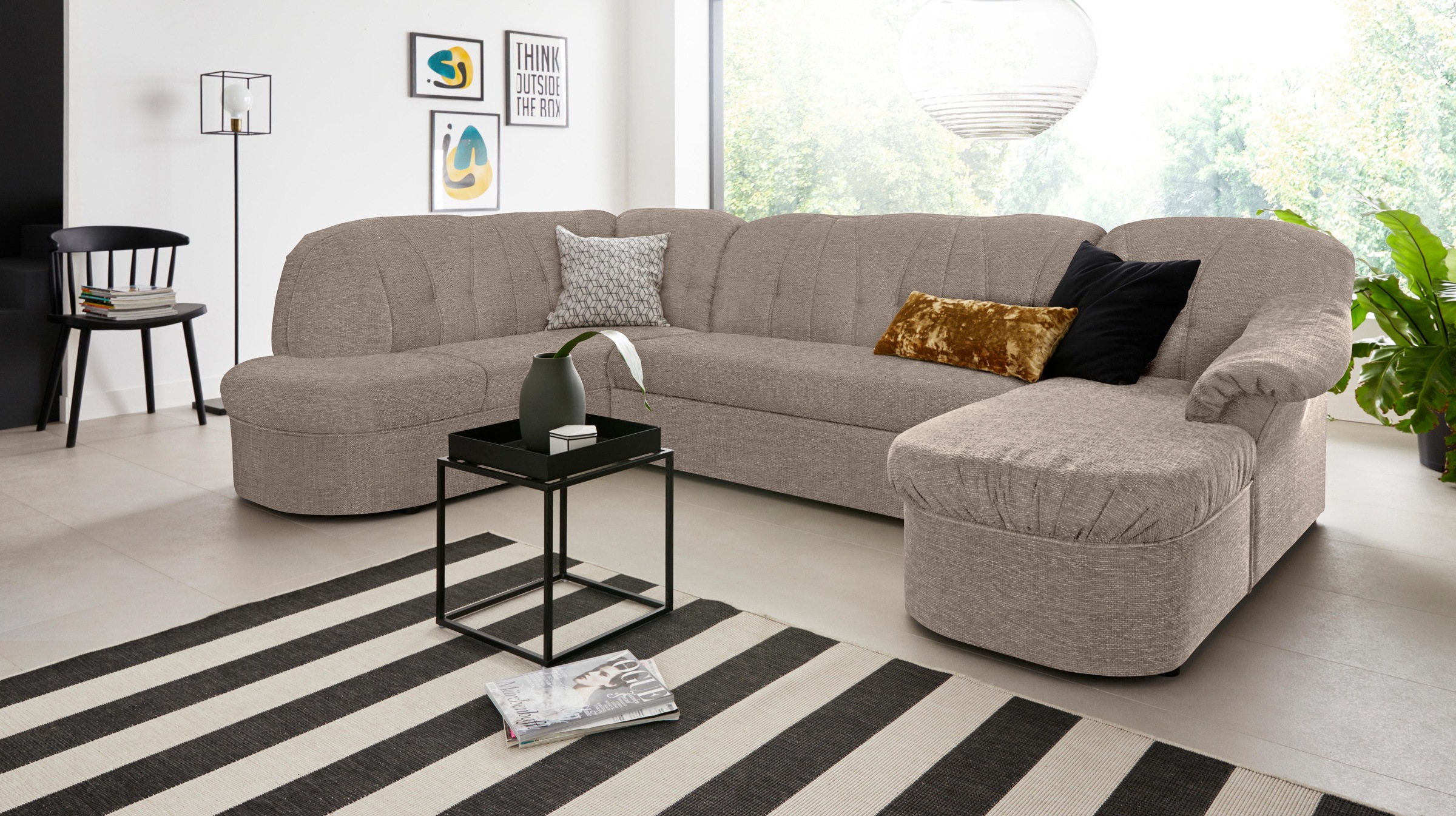 DOMO collection Wohnlandschaft "Pegnitz, zeitlos&modern, elegante Rückenste günstig online kaufen