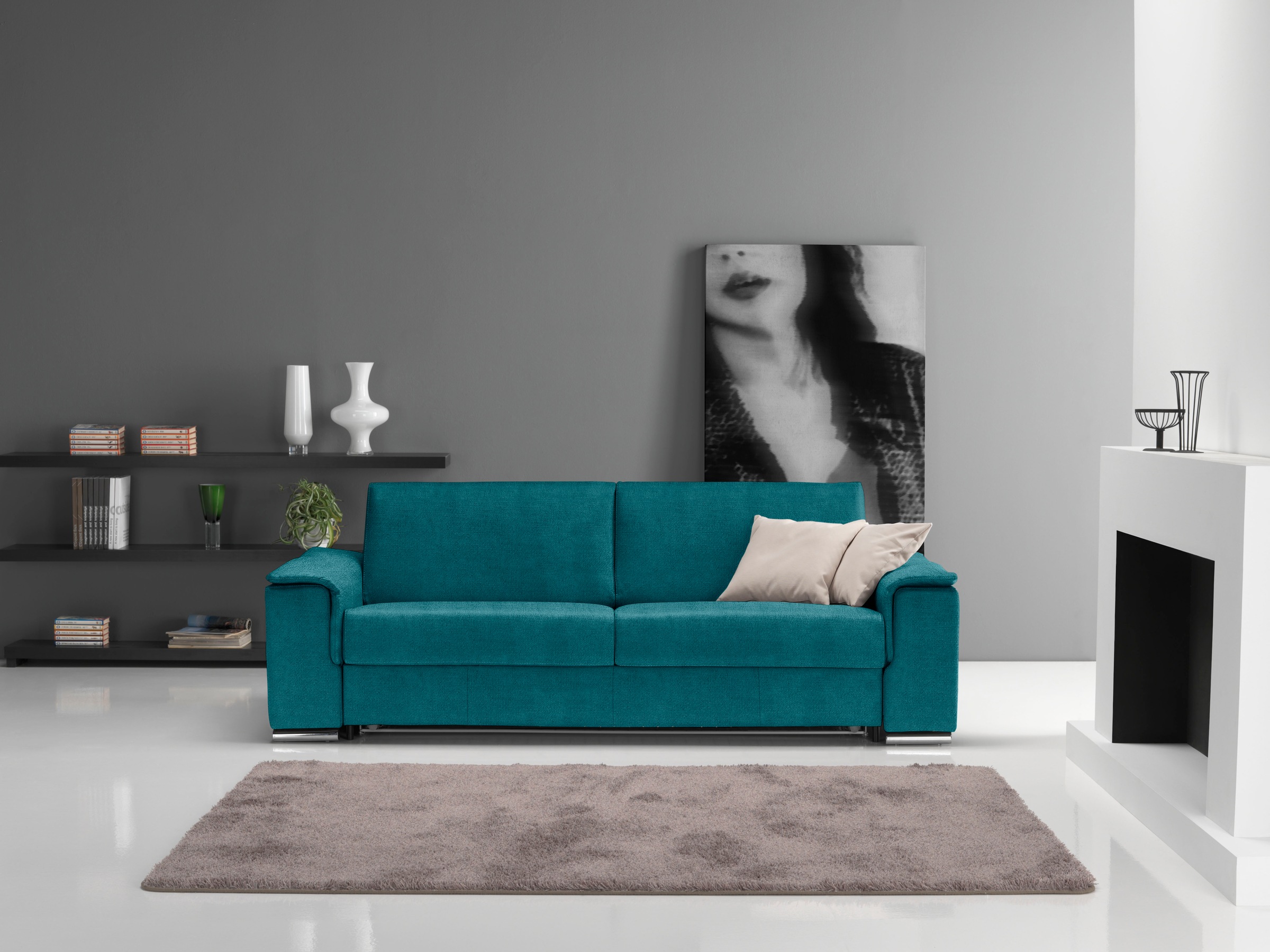 Egoitaliano 2,5-Sitzer »Cecilia, modern und elegant mit erstklassigem Sitzkomfort«, mit verchromten Metallfüßen