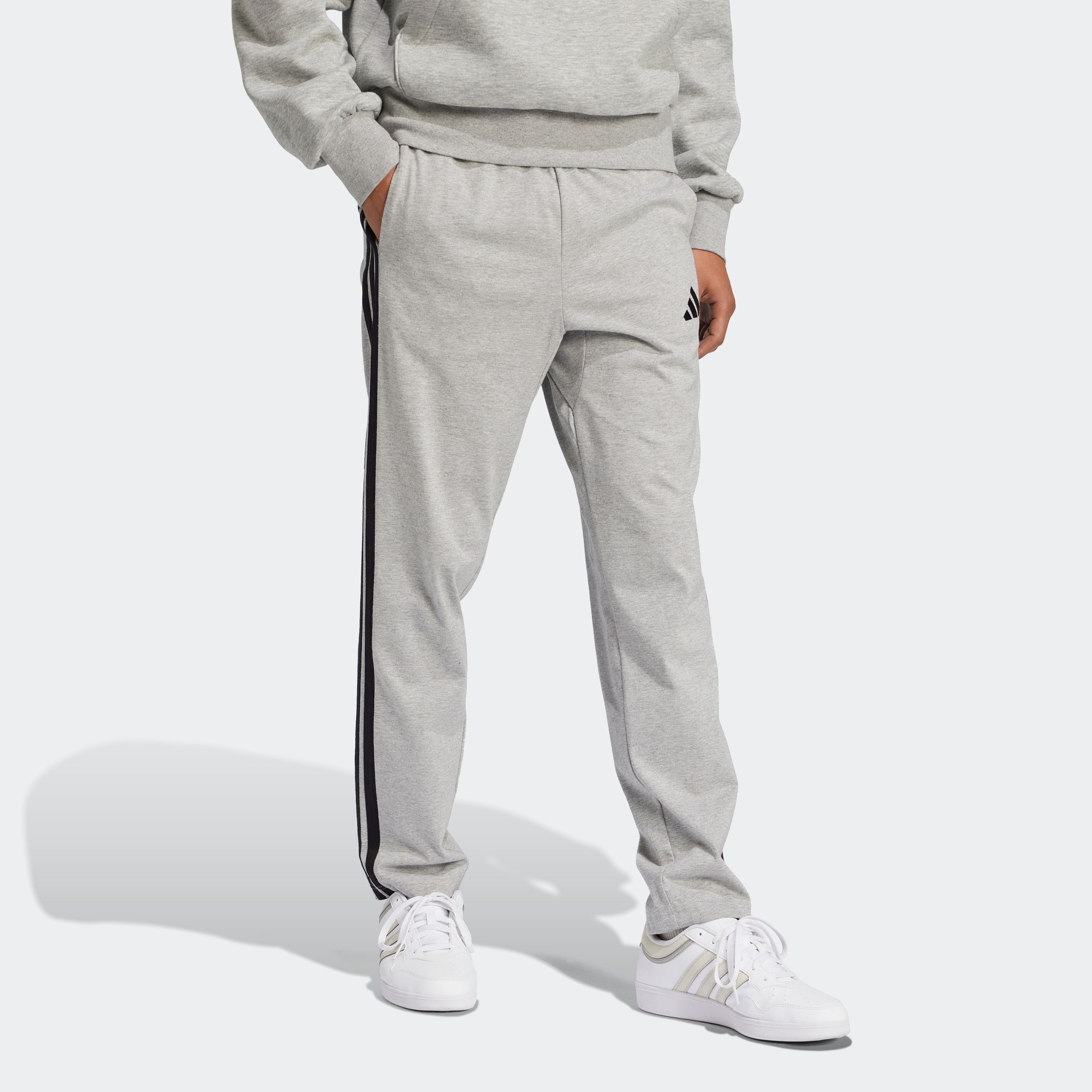 adidas Sportswear "ESSENTIALS 3-STREIFEN SINGLE JERSEY" sportlicher Look mit 3-Streifen-Logo, aus Baumwolle und Polyester
