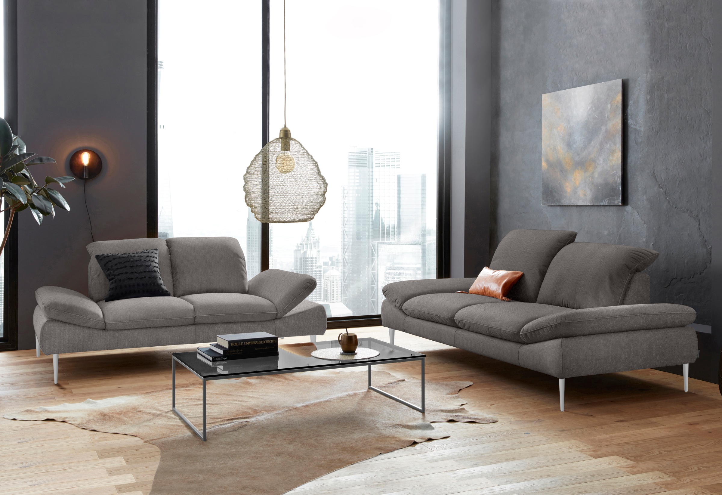 W.SCHILLIG 2,5-Sitzer »enjoy&MORE« mit Sitztiefenverstellung, Füße Chrom glänzend, Breite 232 cm